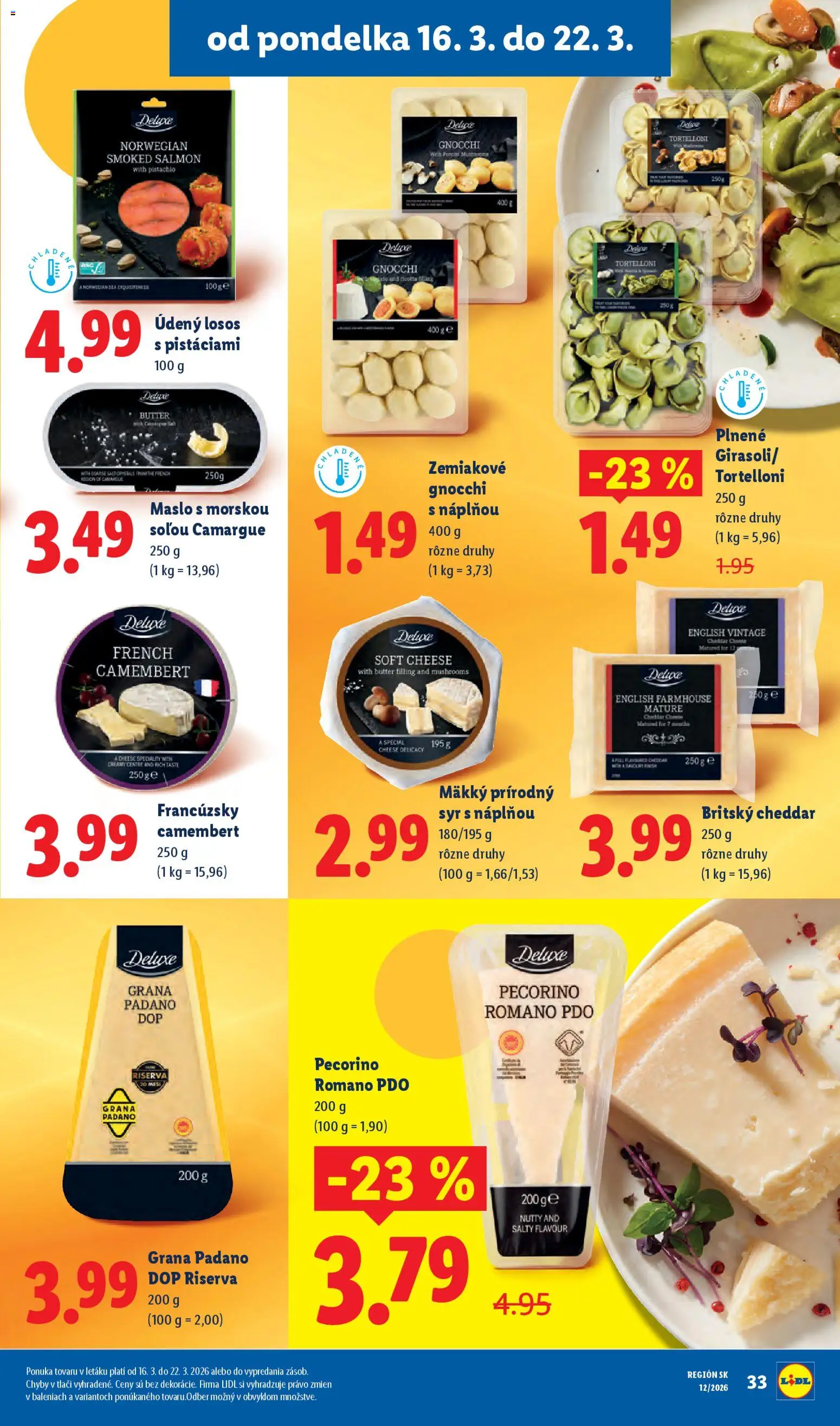 Nové Lidl akcie – leták je platný od 16.03.2026 | Strana: 45 | Produkty: Maslo, Syr, Losos
