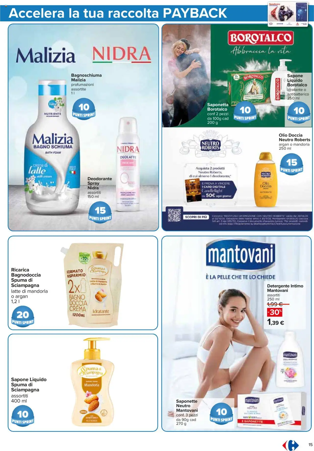 Volantino Carrefour del 05.09.2025 | Pagina: 15 | Prodotti: Crema, Sapone, Tè, Intimo
