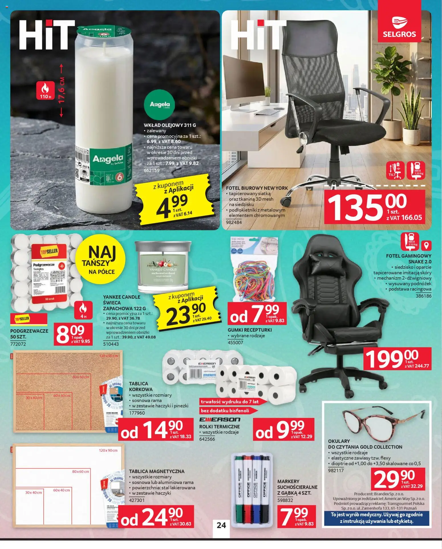 Selgros cash&carry - Oferta Przemysłowa od 09.04.2026 | Strona: 26 | Produkty: Okulary, Fotel, Siatka, Gąbka