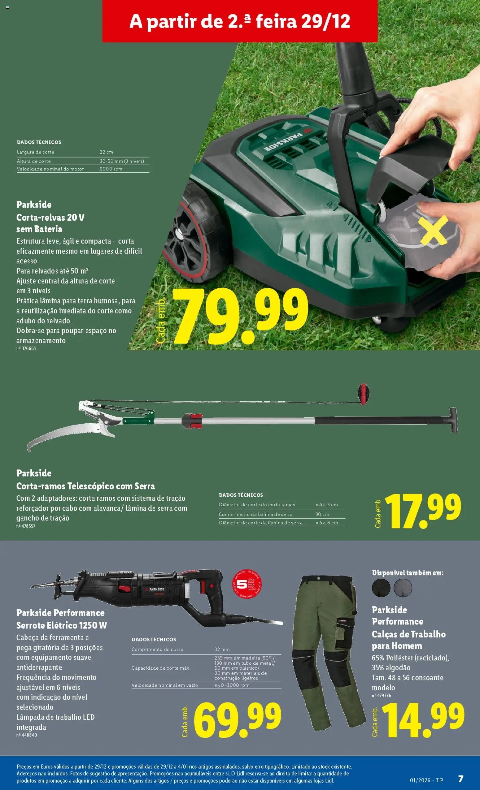 Lidl Novidades │ válido de 29.12.2025 | Página: 7 | Produtos: Cabo, Calças, Bateria, Gancho