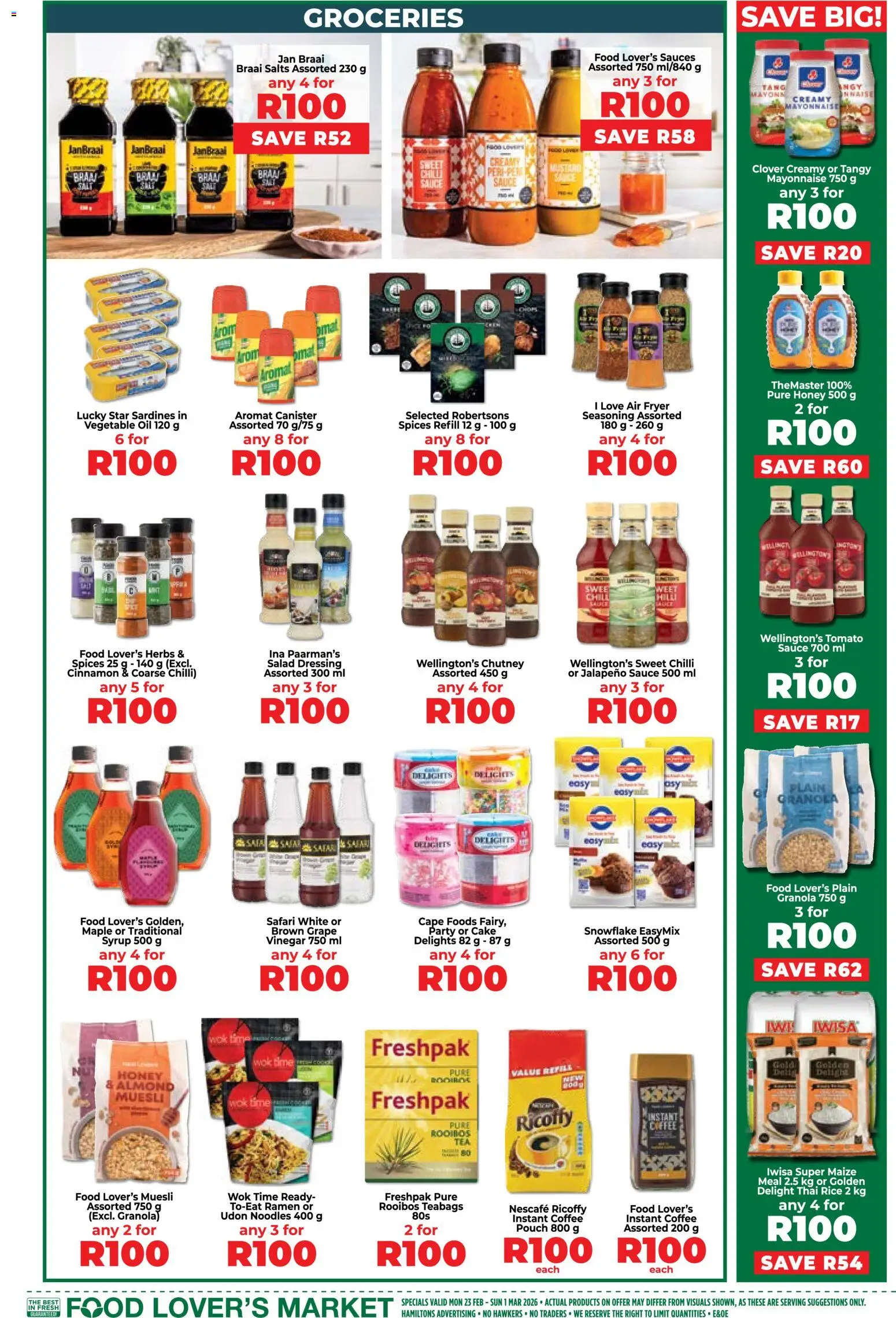 New Food Lover's Market catalogue – valid from 23.02.2026 | Page: 13 | Products: Noodles, Aromat, Spices, Mayonnaise
