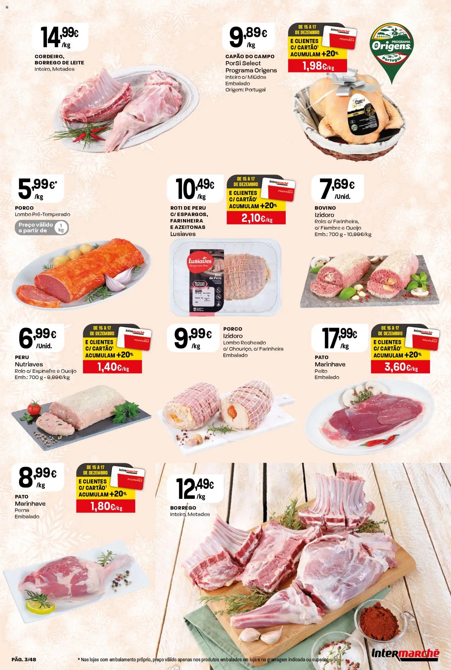 Intermarché folheto │ válido de 11.12.2025 | Página: 3 | Produtos: Peru, Leite, Queijo, Lombo