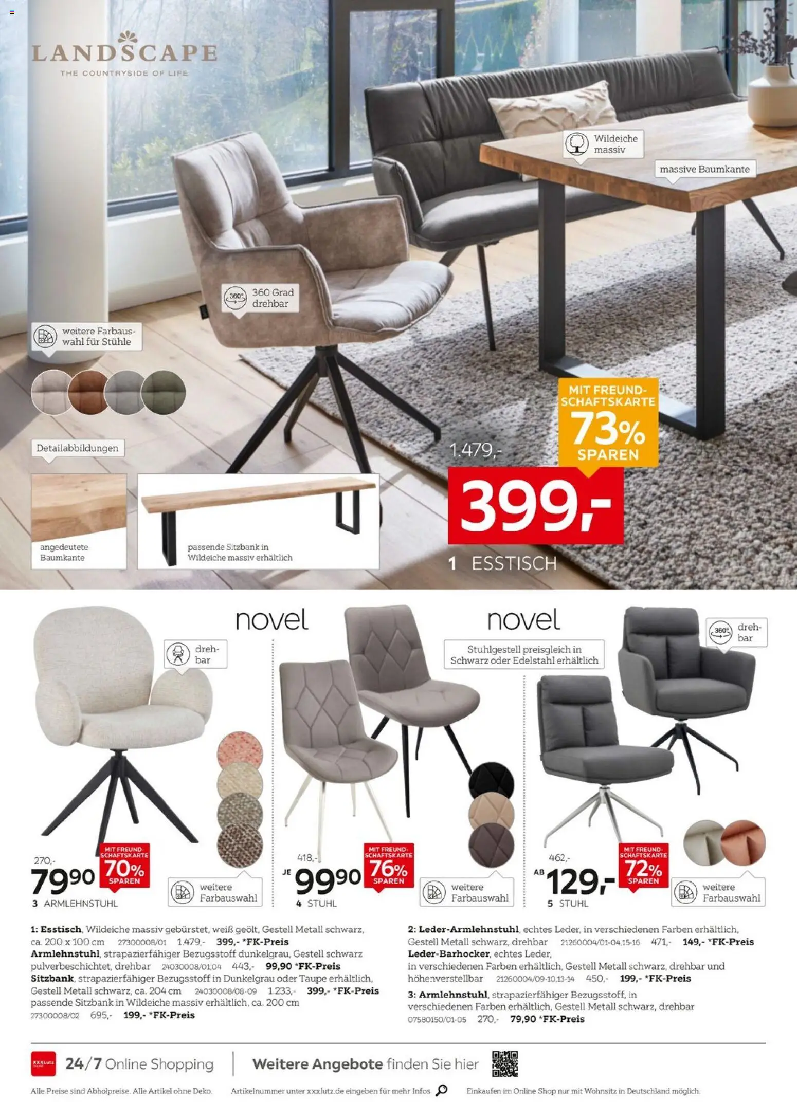 XXXL Lutz - Nr. 1 beim Preis – gültig ab 27.12.2025 | Seite: 18 | Produkte: Esstisch, Sitzbank, Stuhl