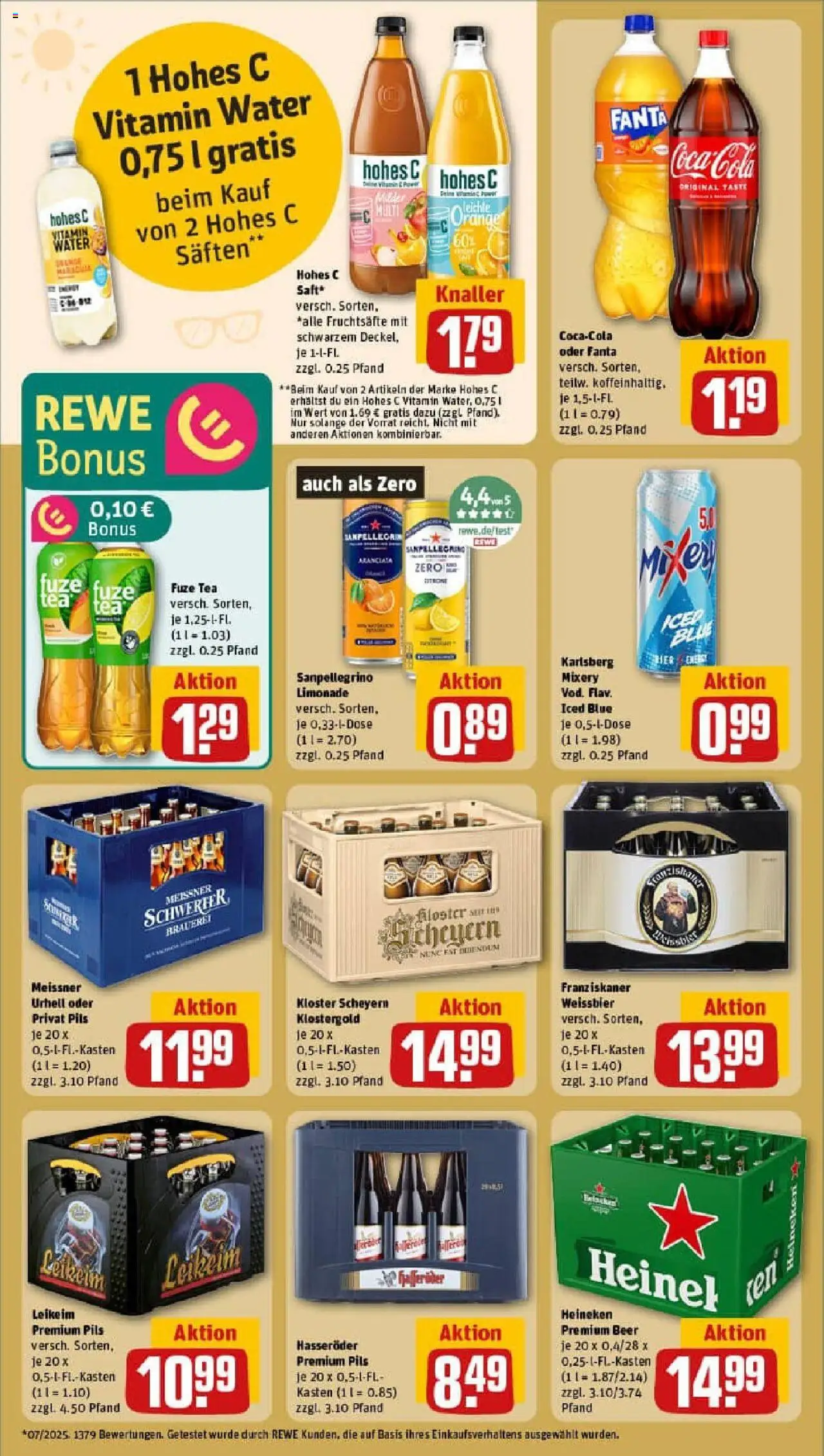 Rewe prospekt Meißen	 - gültig ab dem 24.08.2025 | Seite: 20 | Produkte: Franziskaner, Fuze tea, Weißbier, Limonade
