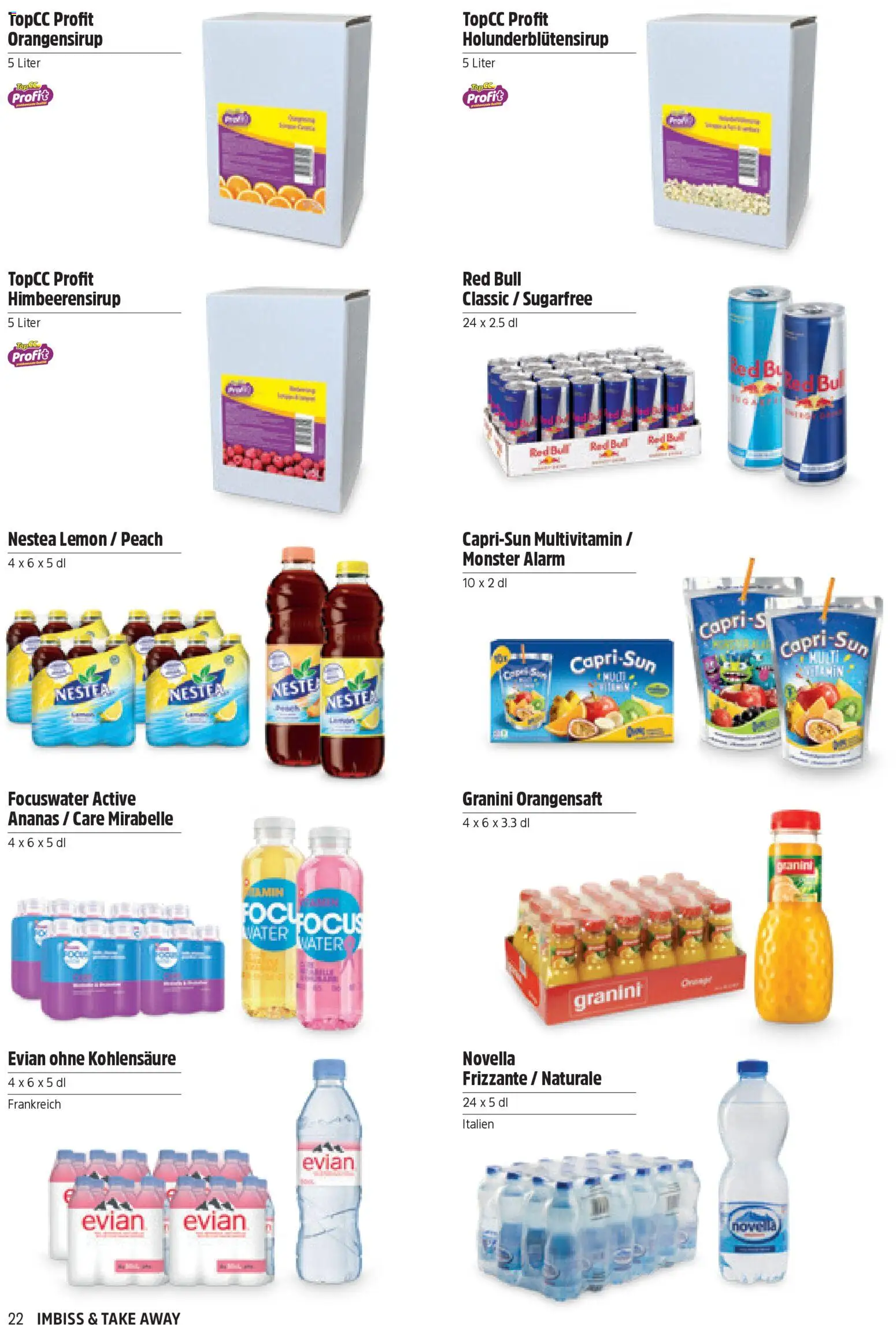 TopCC aktionen Imbiss & Take Away – gültig ab 31.03.2026 | Seite: 22 | Produkte: Red bull, Orangensaft, Ananas
