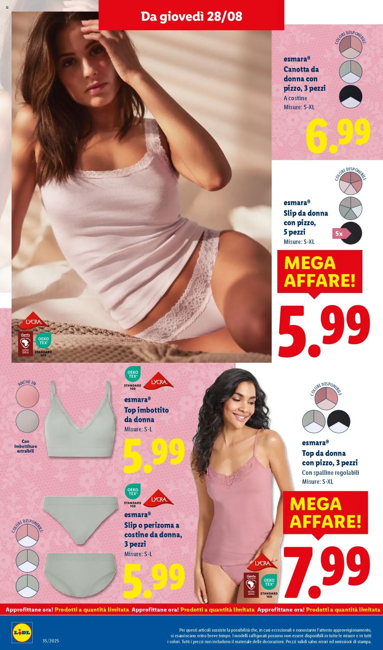 Volantino Lidl del 25.08.2025 | Pagina: 38 | Prodotti: Canotta, Slip, Top