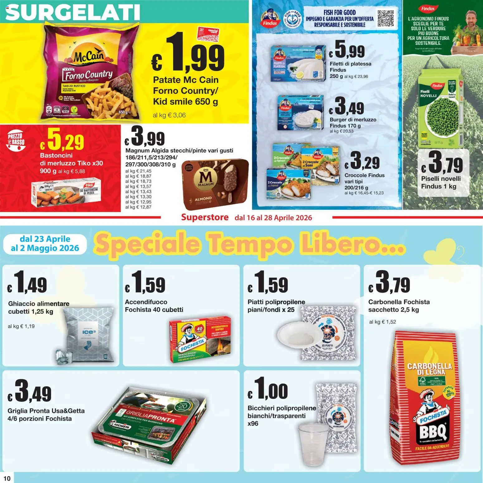 Volantino Sì con Te del 16.04.2026 | Pagina: 10 | Prodotti: Pesce, Patate, Verdure, Piselli