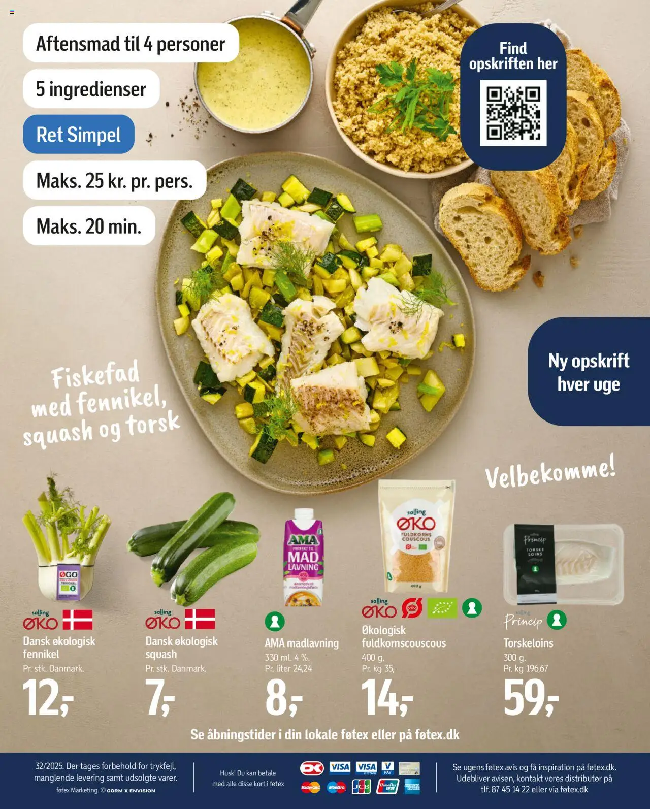 Føtex Tilbudsavis gyldig fra 01.08.2025 | Side: 72 | Produkter: Squash, Couscous, Fennikel, Torsk