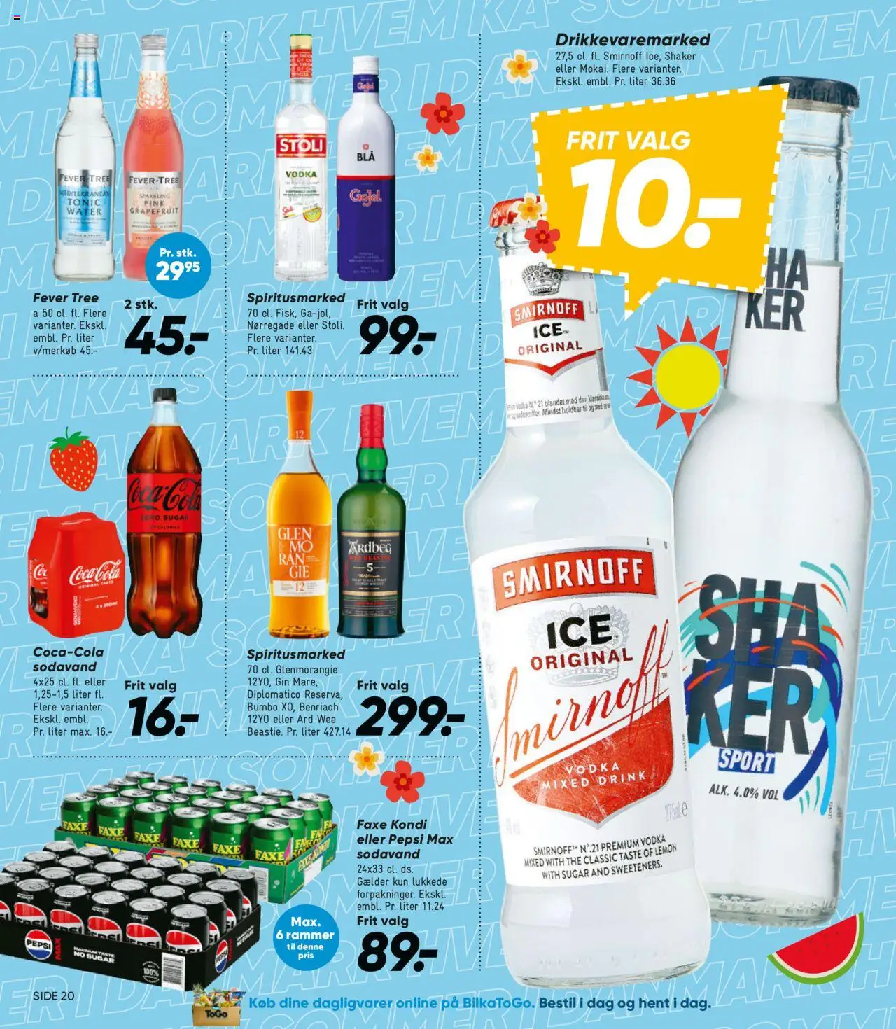 Bilka Tilbudsavis gyldig fra 04.07.2025 | Side: 28 | Produkter: Coca Cola, Vodka, Sodavand, Cola