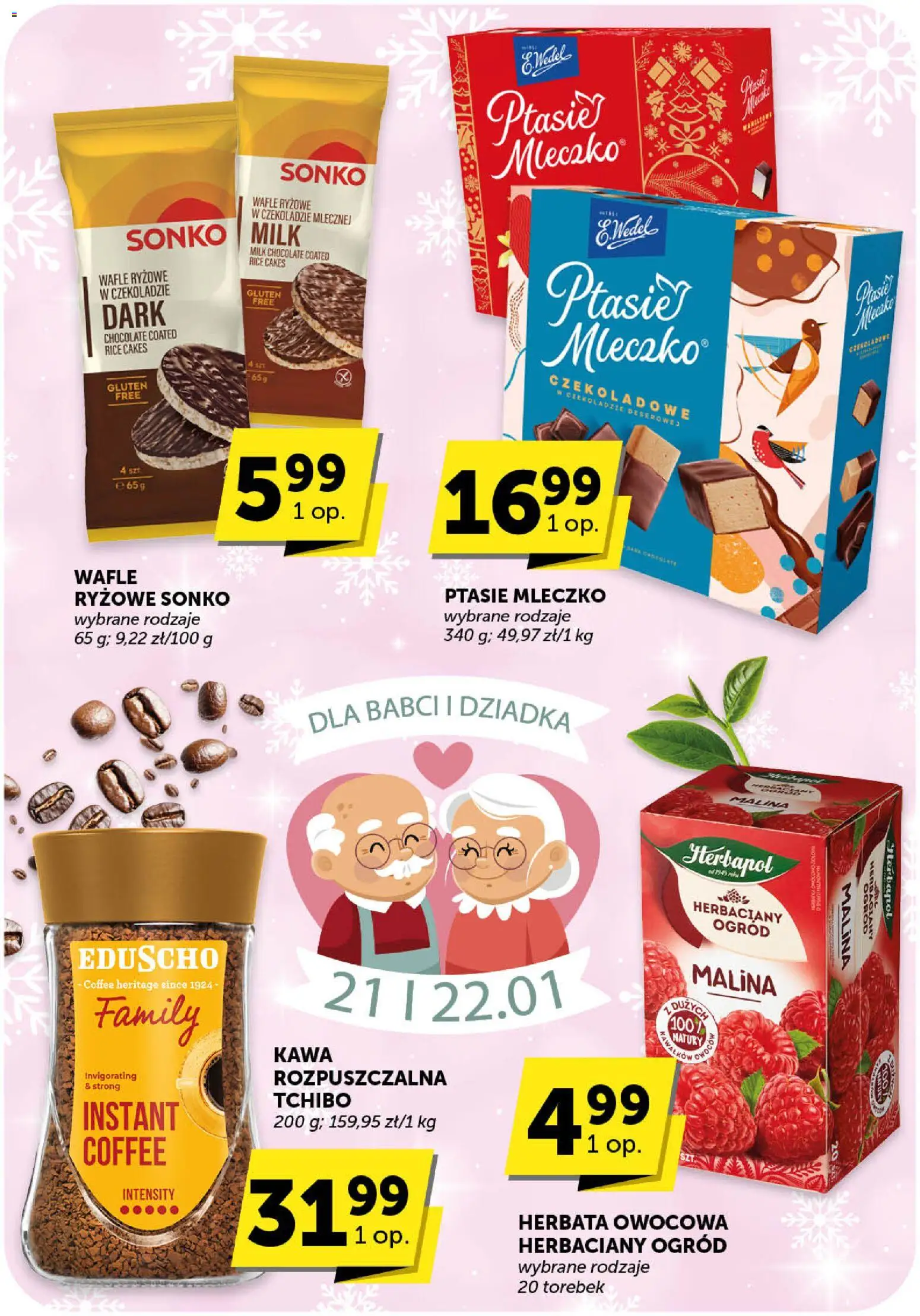 Euro Sklep Gazetka - Market od 22.01.2026 | Strona: 17 | Produkty: Malina, Wafle, Tchibo, Kawa