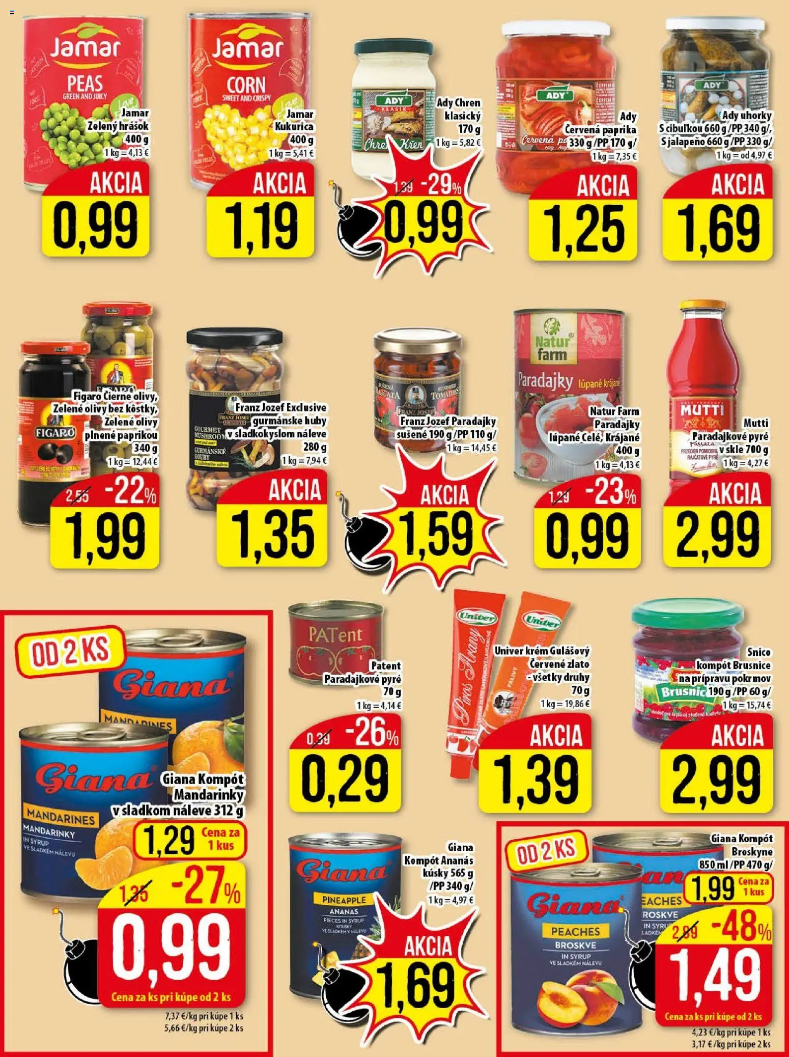 Nové Klas akcie – leták je platný od 02.03.2026 | Strana: 17 | Produkty: Hrášok, Mandarinky, Krém, Uhorky