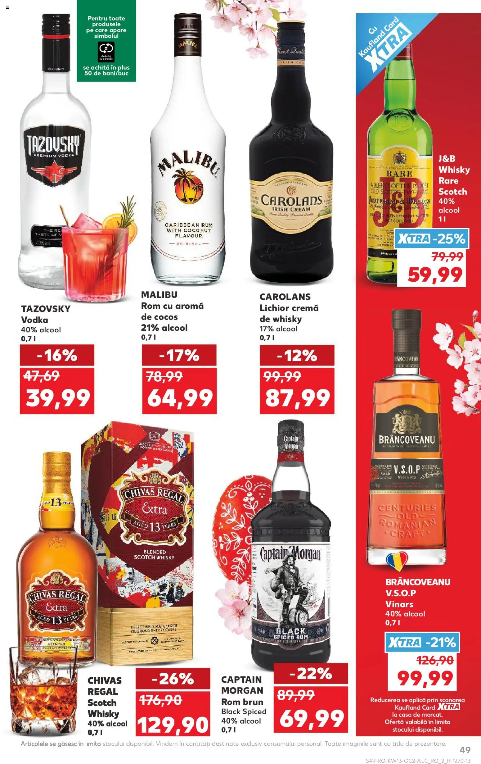 Noul catalog Kaufland – valabil de la 25.03.2026 | Pagină: 49 | Produse: Lichior, Cremă, Rom, Vodka