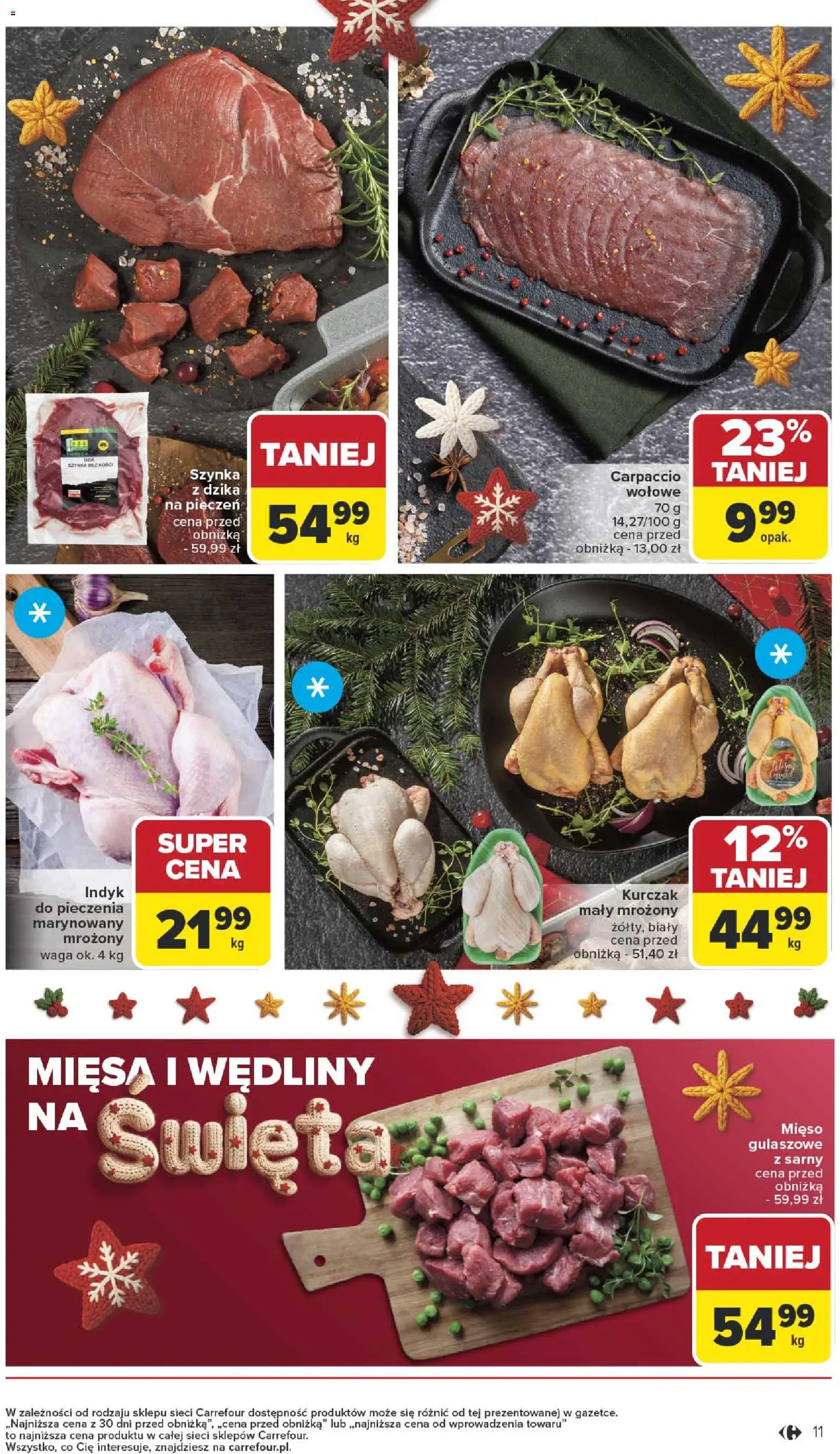 Carrefour Gazetka - Święta od 01.12.2025 | Strona: 11 | Produkty: Kurczak, Mięso, Waga, Carpaccio