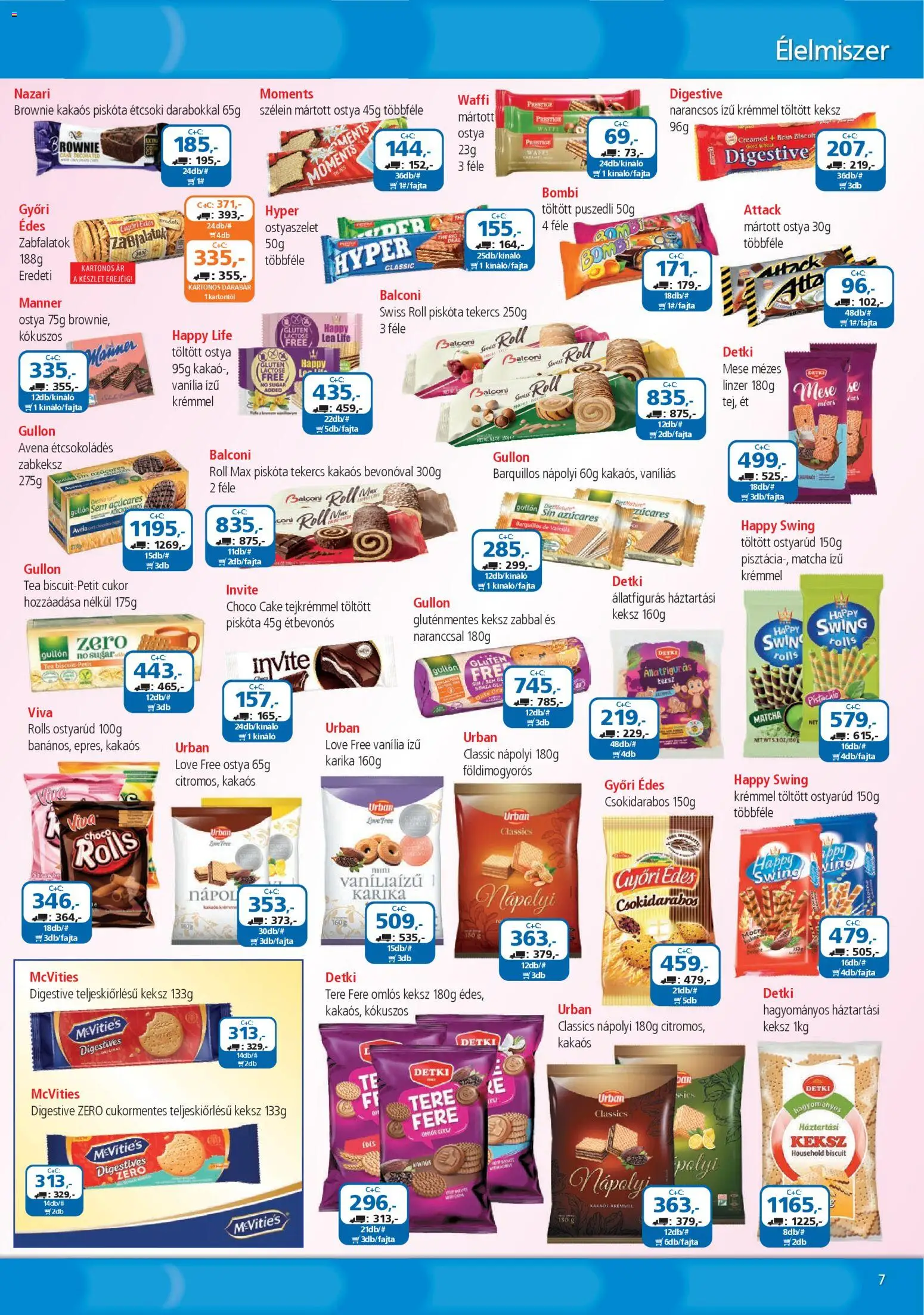 ÁRKLUB akciós ujság - amely érvényes a következő dátumtól: 01.04.2026 | Oldal: 7 | Termékek: Piskóta, Puszedli, Nápolyi, Cukor