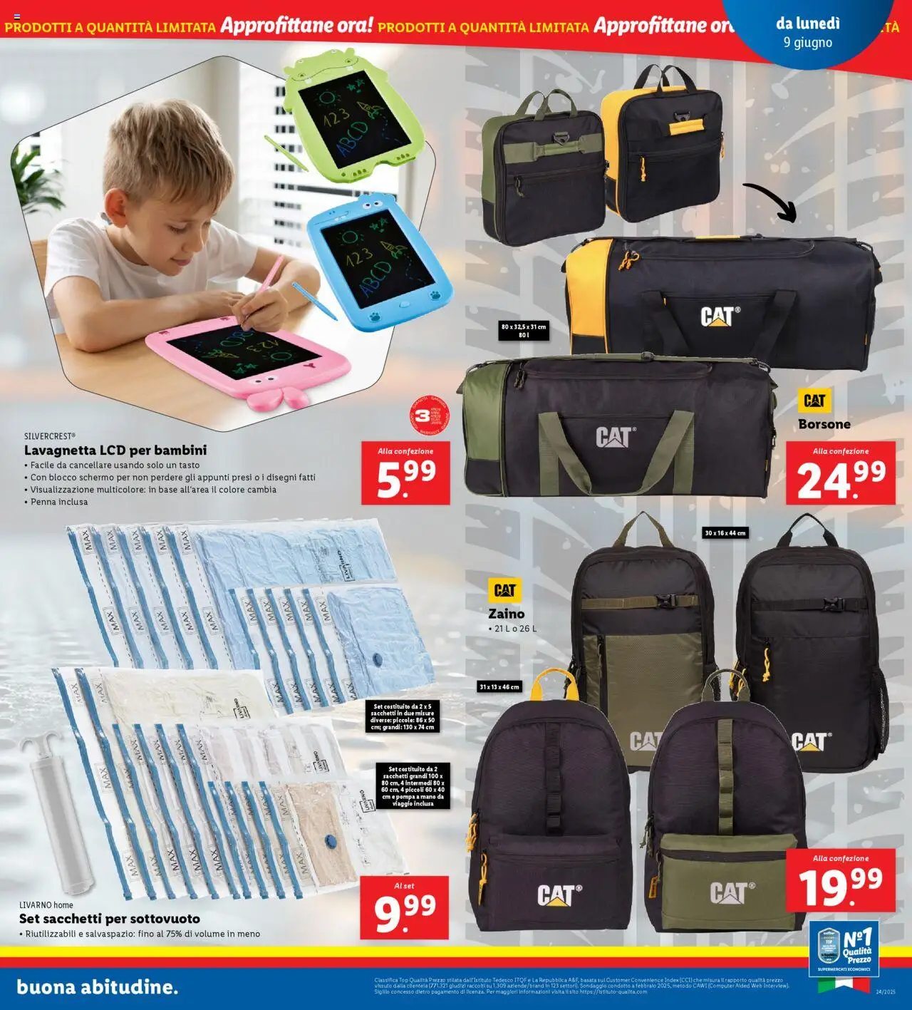 Volantino Lidl del 09.06.2025 | Pagina: 25 | Prodotti: Schermo, Top, Borsone, Tablet