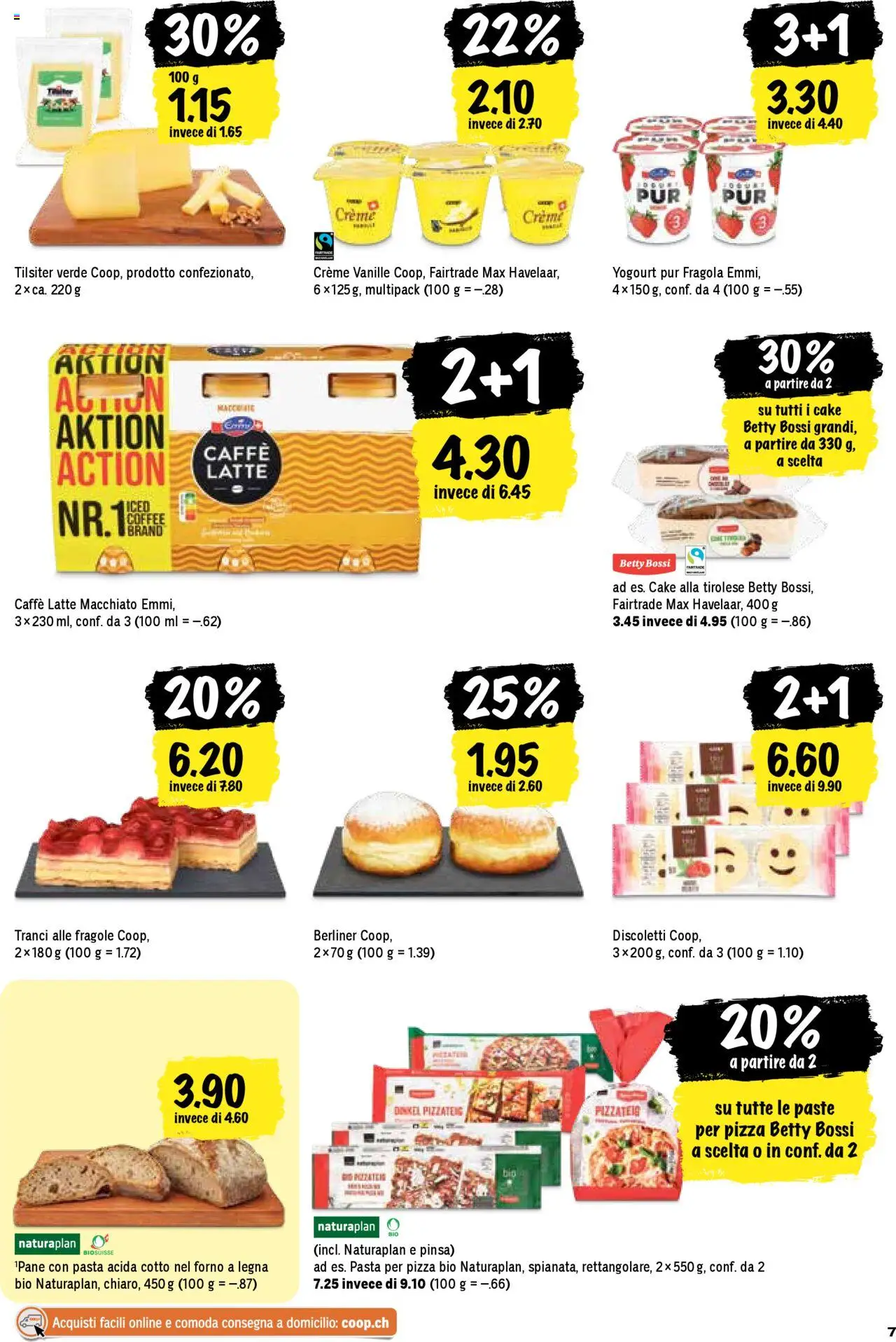 Coop - Una settimana di azioni – gültig ab 11.09.2025 | Seite: 7 | Produkte: Pane, Pizza, Pasta, Creme