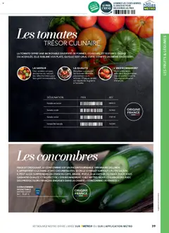 METRO - Prévisualisation de #METRO Restauration a table valide à partir de 02.03.2025 | Page: 39 | Produits: Concombre, Tomate cerise, Tomates, Concombres