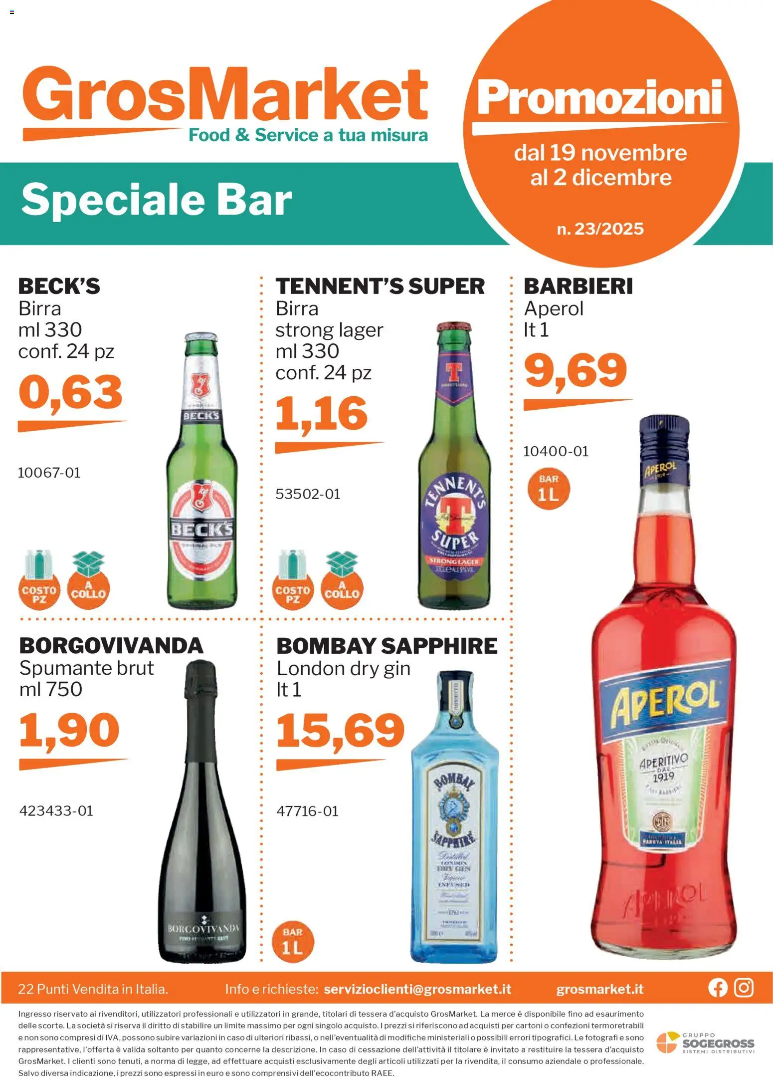 Volantino Sogegross del 19.11.2025 | Pagina: 50 | Prodotti: Birra, Gin, Spumante, Aperitivo