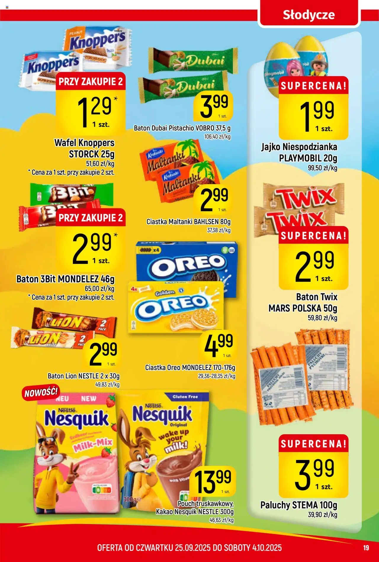 Piotruś Pan Gazetka od 25.09.2025 | Strona: 19 | Produkty: Słodycze, Kakao, Ciastka Oreo, Jajko niespodzianka