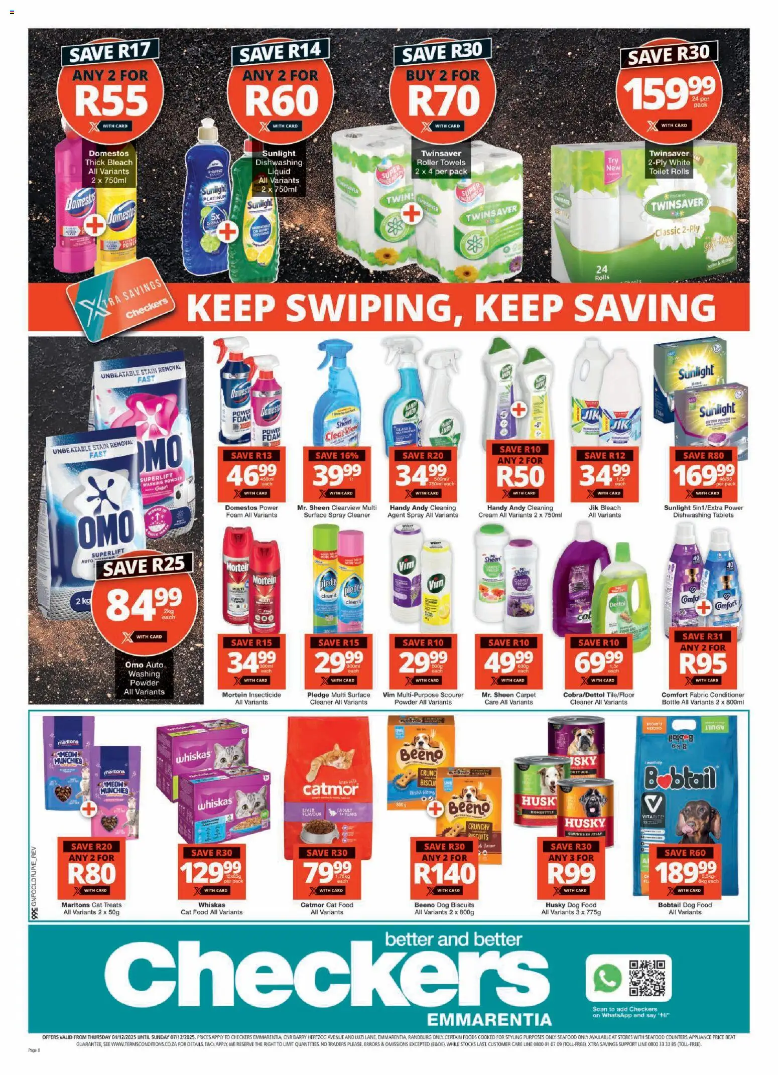 New Checkers catalogue – valid from 04.12.2025 | Page: 8 | Products: Toilet, Conditioner, Cream, Seafood