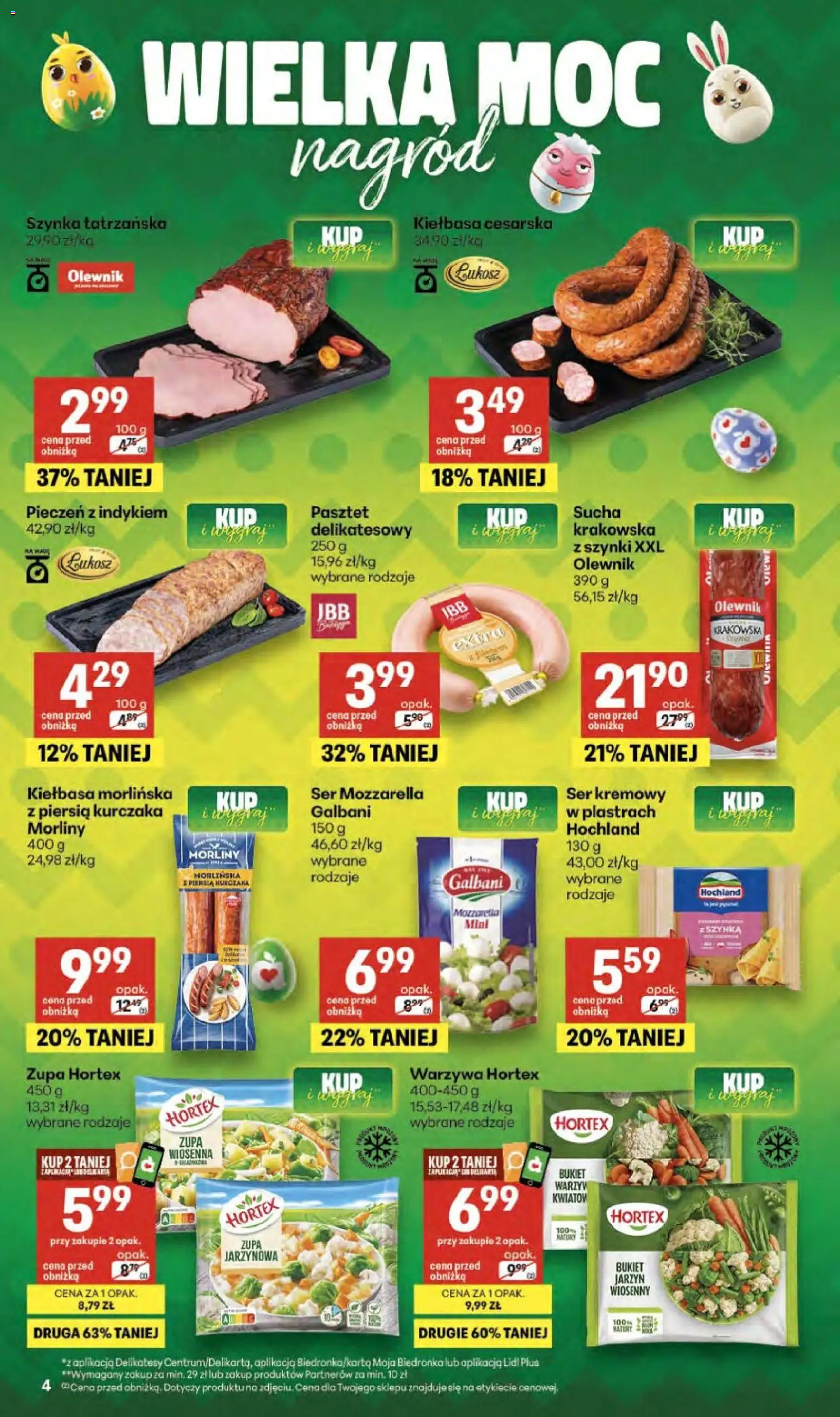 Delikatesy Centrum gazetka od 09.04.2026 | Strona: 4 | Produkty: Kiełbasa, Delikatesy, Zupa, Warzywa