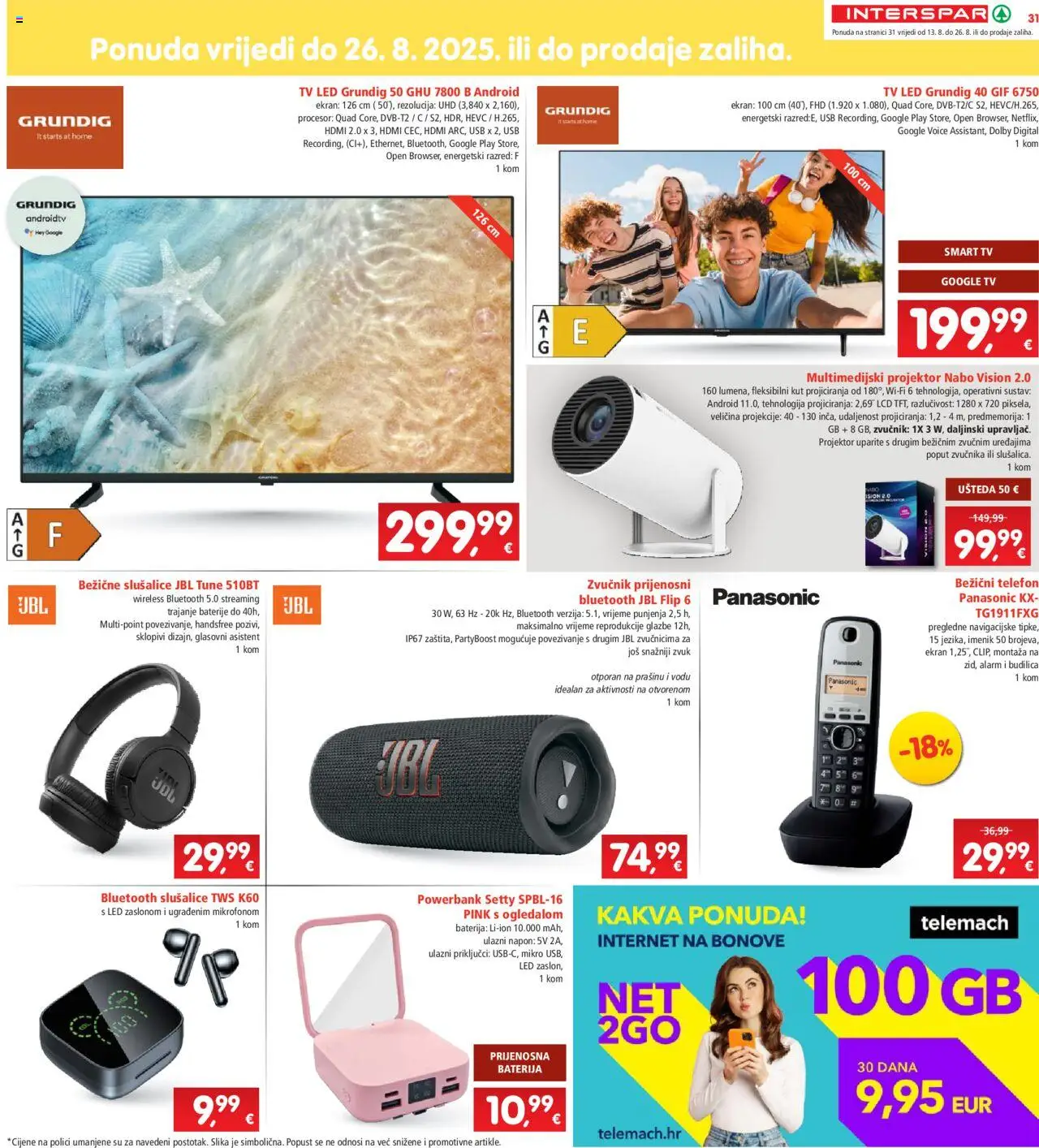Interspar katalog | vrijedi od 13.08.2025 | Stranica: 31 | Proizvodi: Baterija, Baterije, Tv, Slušalice
