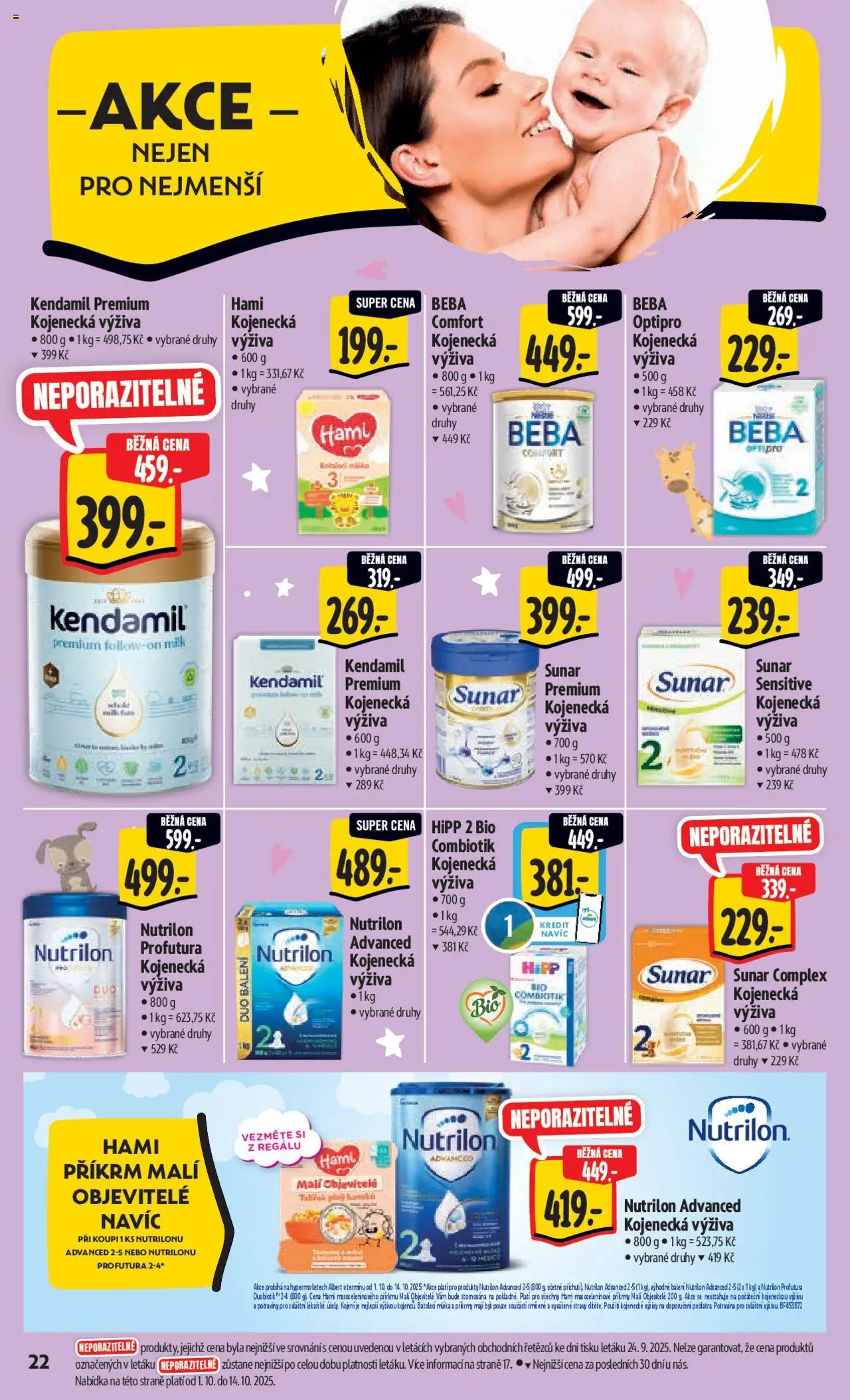 Albert leták - Hypermarket od 01.10.2025 | Strana: 31 | Produkty: Nestlé Beba, Sunar, Kendamil, Nutrilon