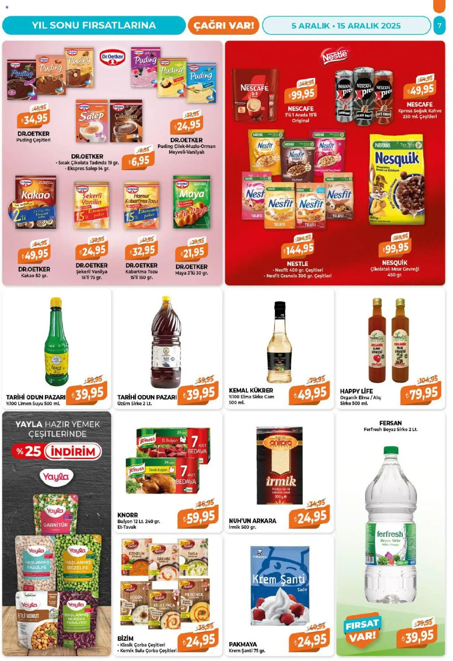 Çağrı Market Katalog - 05.12.2025 tarihinden itibaren geçerlidir | Sayfa: 7 | Ürünler: Krem, Kahve, Sirke, Mısır gevreği