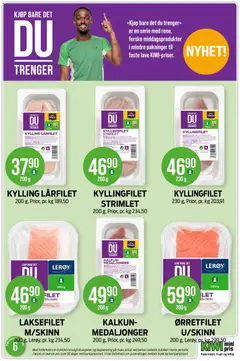 Forhåndsvisning av LAKSEFILET M/SKINN, 200 g, Lerøy, pr. kg 234,50 gyldig fra 02.02.2026 | Side: 17