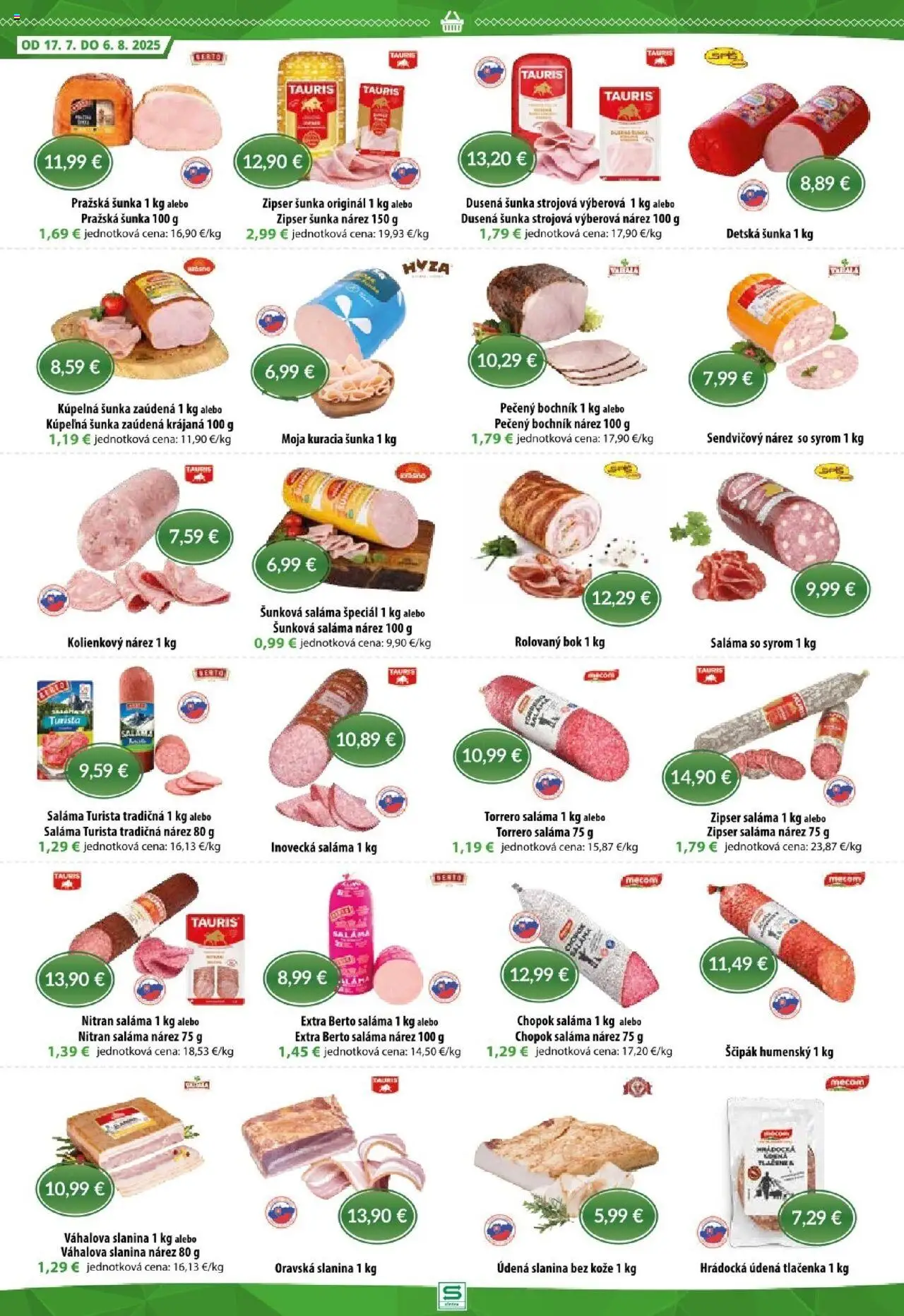 Sintra leták │ platný od 17.07.2025 | Strana: 2 | Produkty: Kúpelňa, Šunka, Slanina