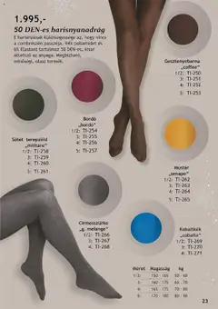 Katalógus Betly - Tiara - amely érvényes a következő dátumtól: 03.10.2025 | Oldal: 23 | Termékek: Harisnyanadrág, Mustár