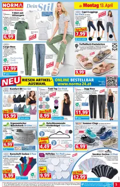 Norma Flugblatt ab 13.04.2026 gültig | Seite: 5 | Produkte: Hose, Gürtel, Tasche, Kleiderbügel
