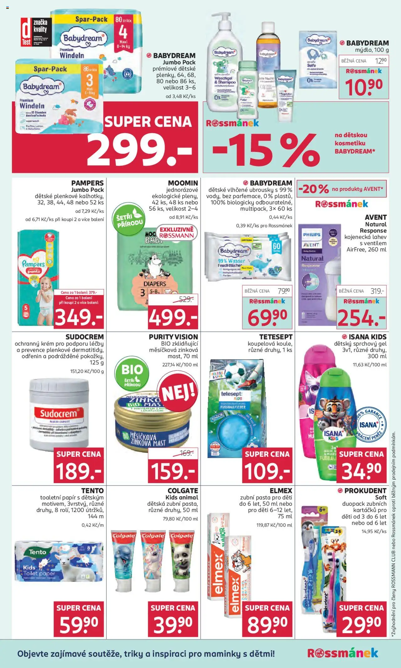 Rossmann leták od 10.09.2025 | Strana: 13 | Produkty: Elmex zubní pasta, Ubrousky, Sudocrem, Láhev