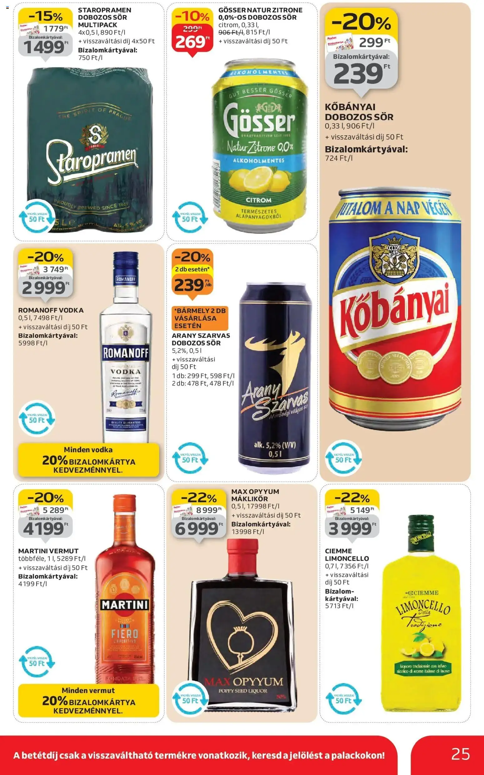 Auchan akciós ujság - amely érvényes a következő dátumtól: 22.01.2026 | Oldal: 25 | Termékek: Gösser, Sör, Vodka, Citrom