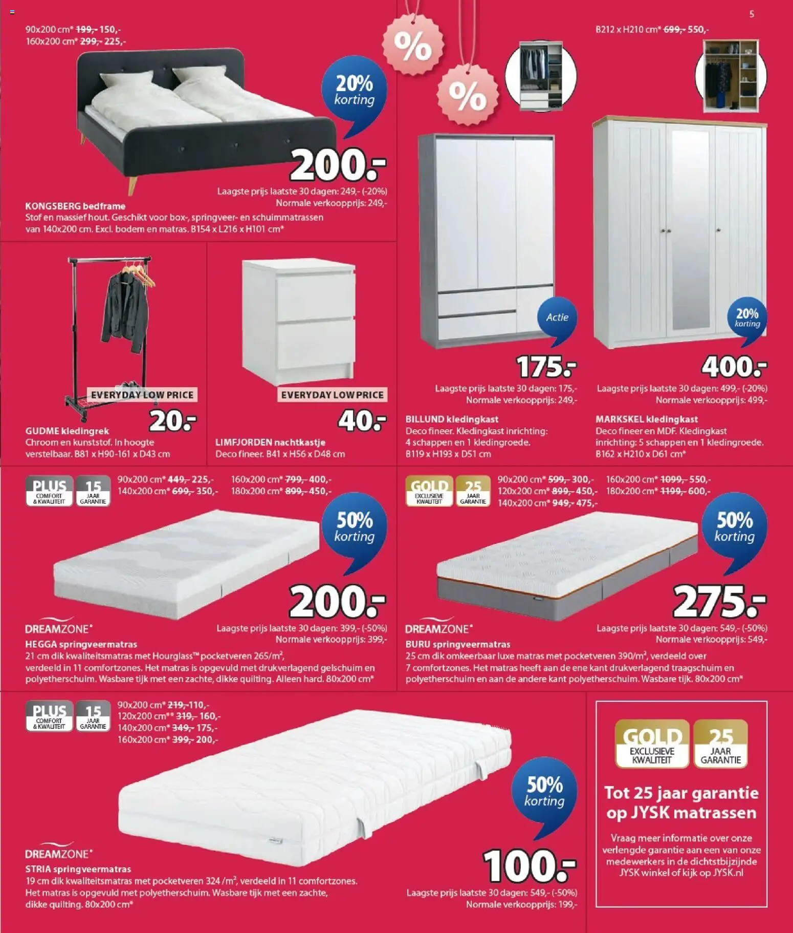 {H1} | Pagina: 5 | Producten: Matras, Kledingkast, Nachtkastje