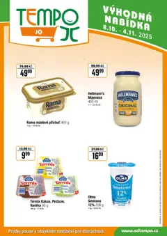 Náhled letáku Tempo leták - JO od 08.10.2025 | Strana: 4 | Produkty: Smetana, Pistácie, Majonéza Hellmann's, Kuchyně