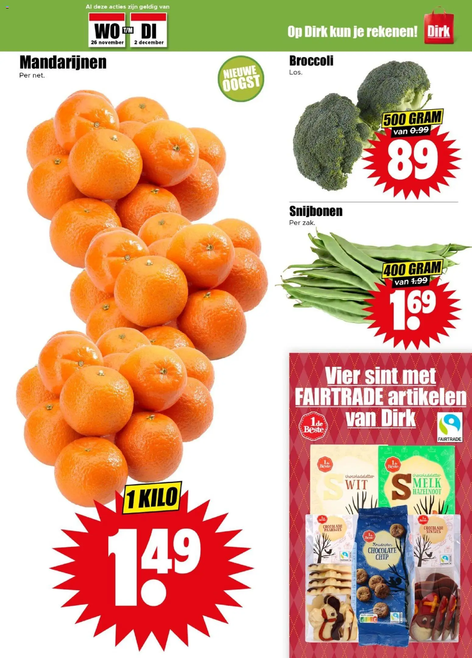 {H1} | Pagina: 13 | Producten: Melk, Chocolade, Broccoli, Mandarijnen