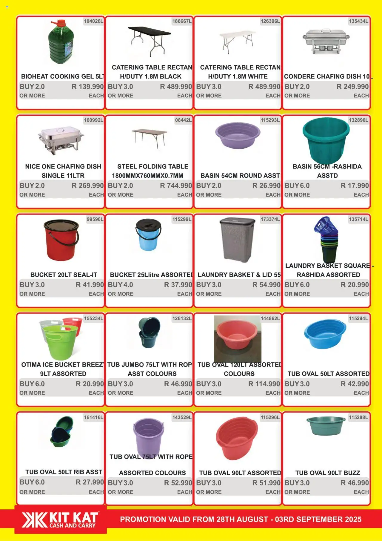 KIT KAT Cash & Carry - Weekly Traders Special │ valid from 28.08.2025 | Page: 30 | Products: Table, Basket, Basin