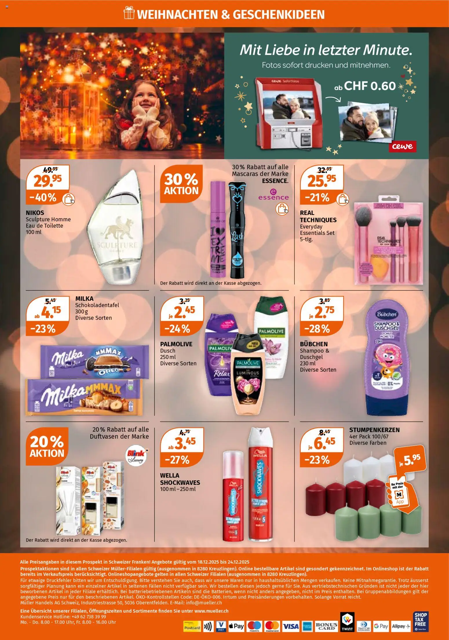 Müller Aktionen – gültig ab 18.12.2025 | Seite: 12 | Produkte: Eau de toilette, Shampoo, Duschgel, Mascara
