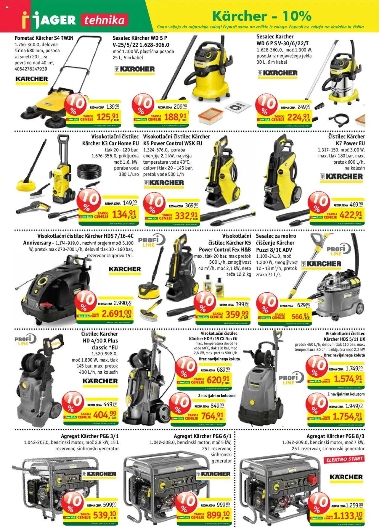 Jager katalog tehnika │ velja od 20.08.2025 | Stran: 7 | Izdelki: Kabel, Teza, Sesalec, Generator