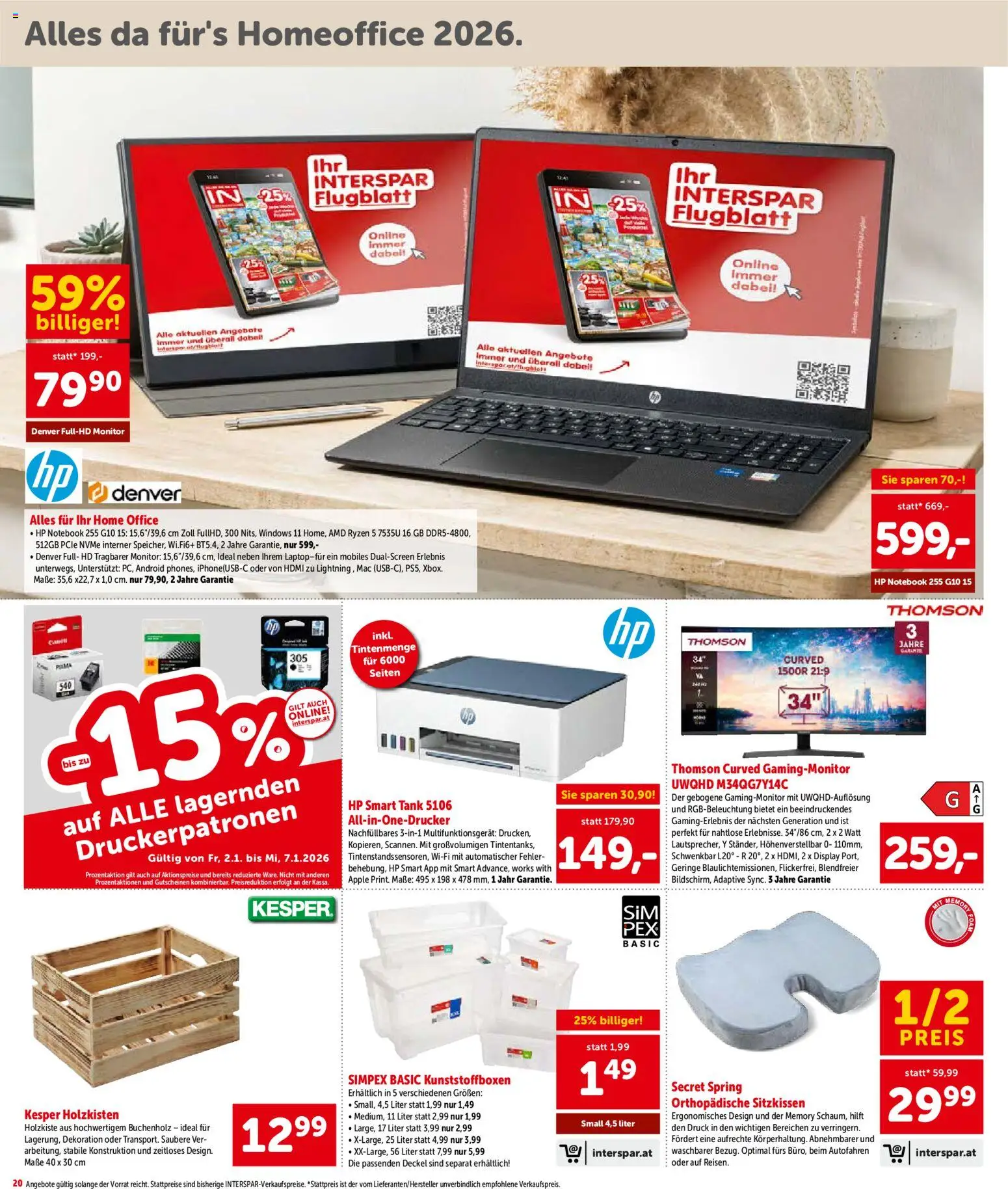 Interspar Flugblatt - Oberösterreich gültig ab 02.01.2026 | Seite: 20 | Produkte: Monitor, Apple