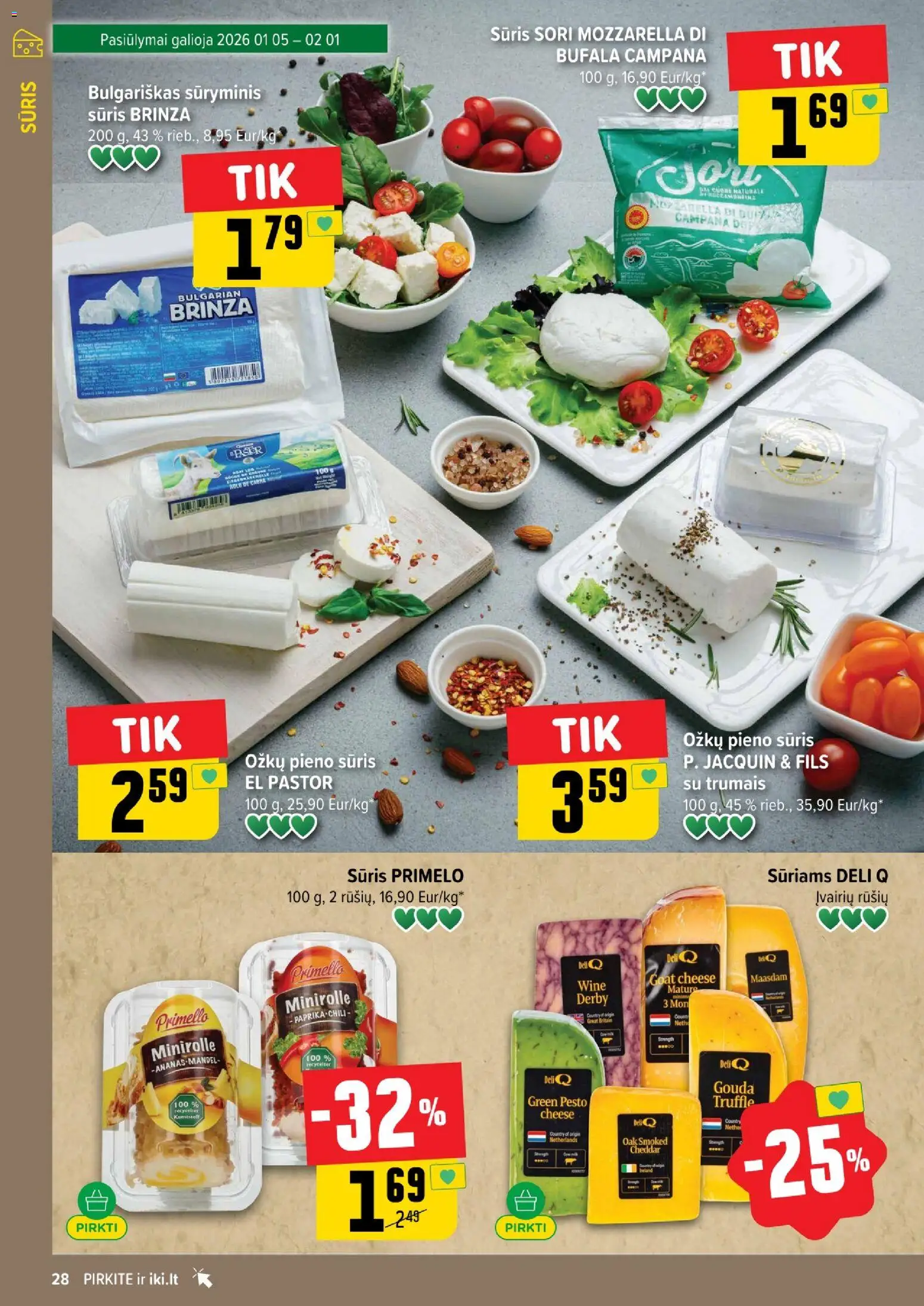 IKI akcijos nuo 26.01.2026 | Puslapis: 28 | Prekių: Sūris