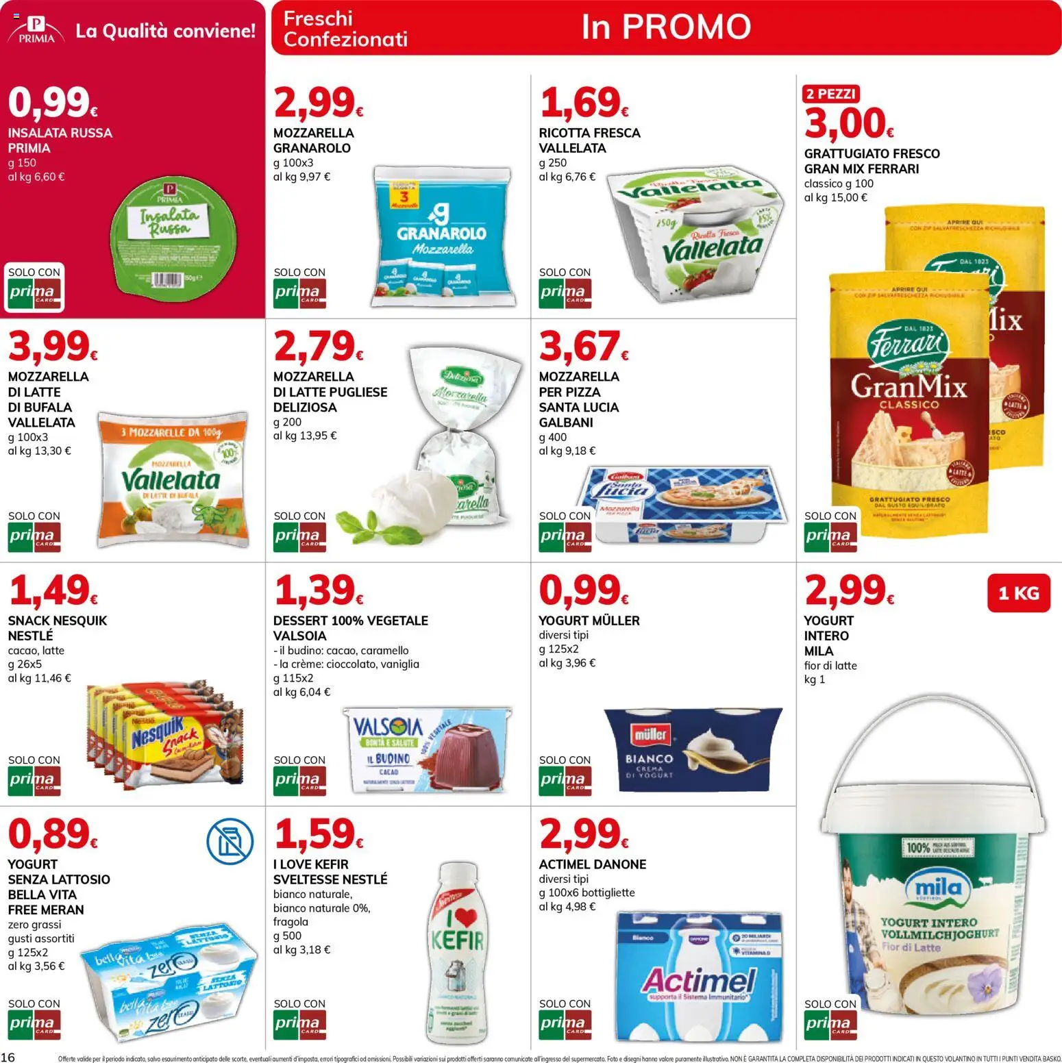 Volantino Basko del 27.01.2026 | Pagina: 16 | Prodotti: Yogurt, Ricotta, Cacao, Budino