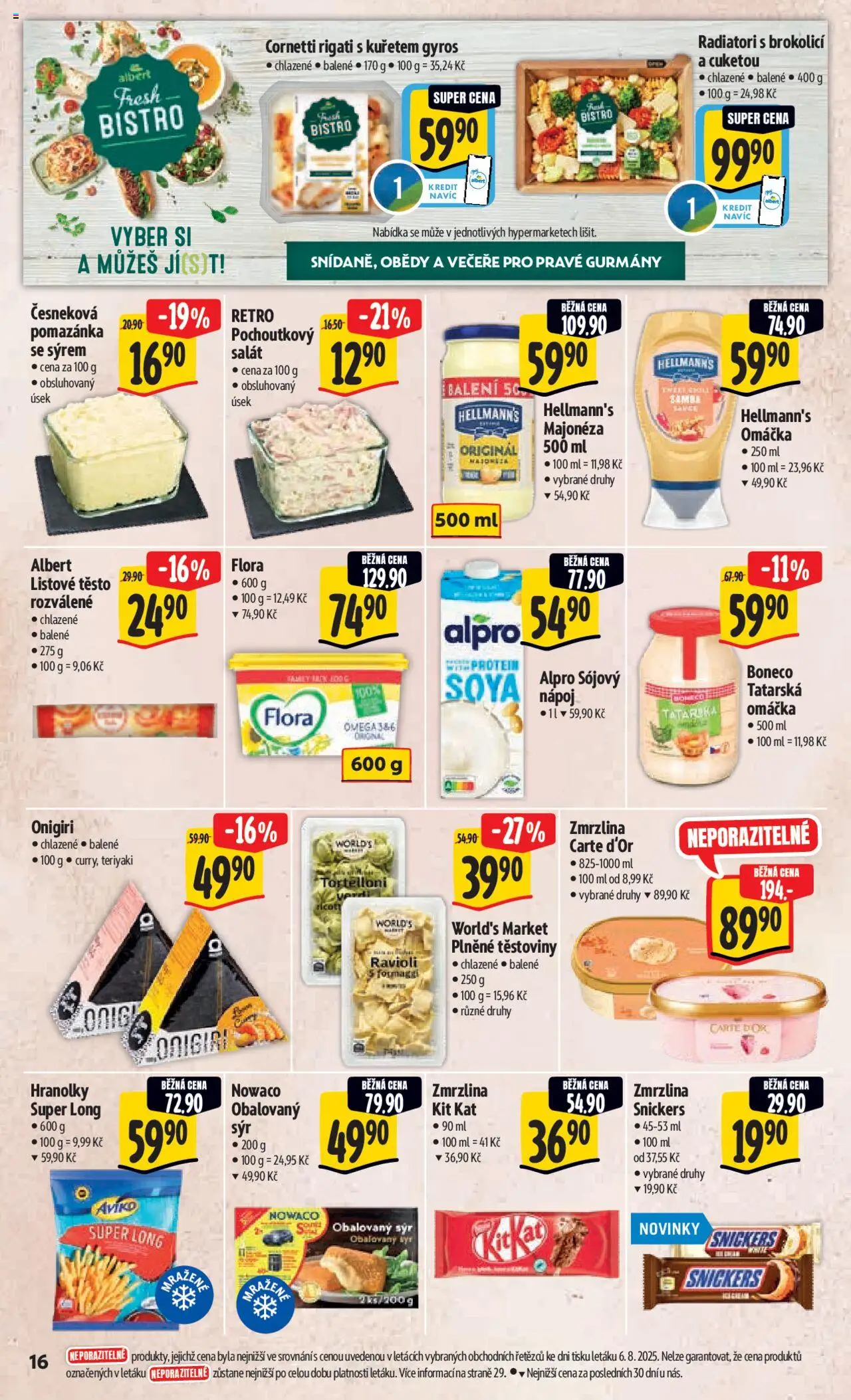 Albert leták - Hypermarket od 13.08.2025 | Strana: 23 | Produkty: Gyros, Salát, Flora, Těsto