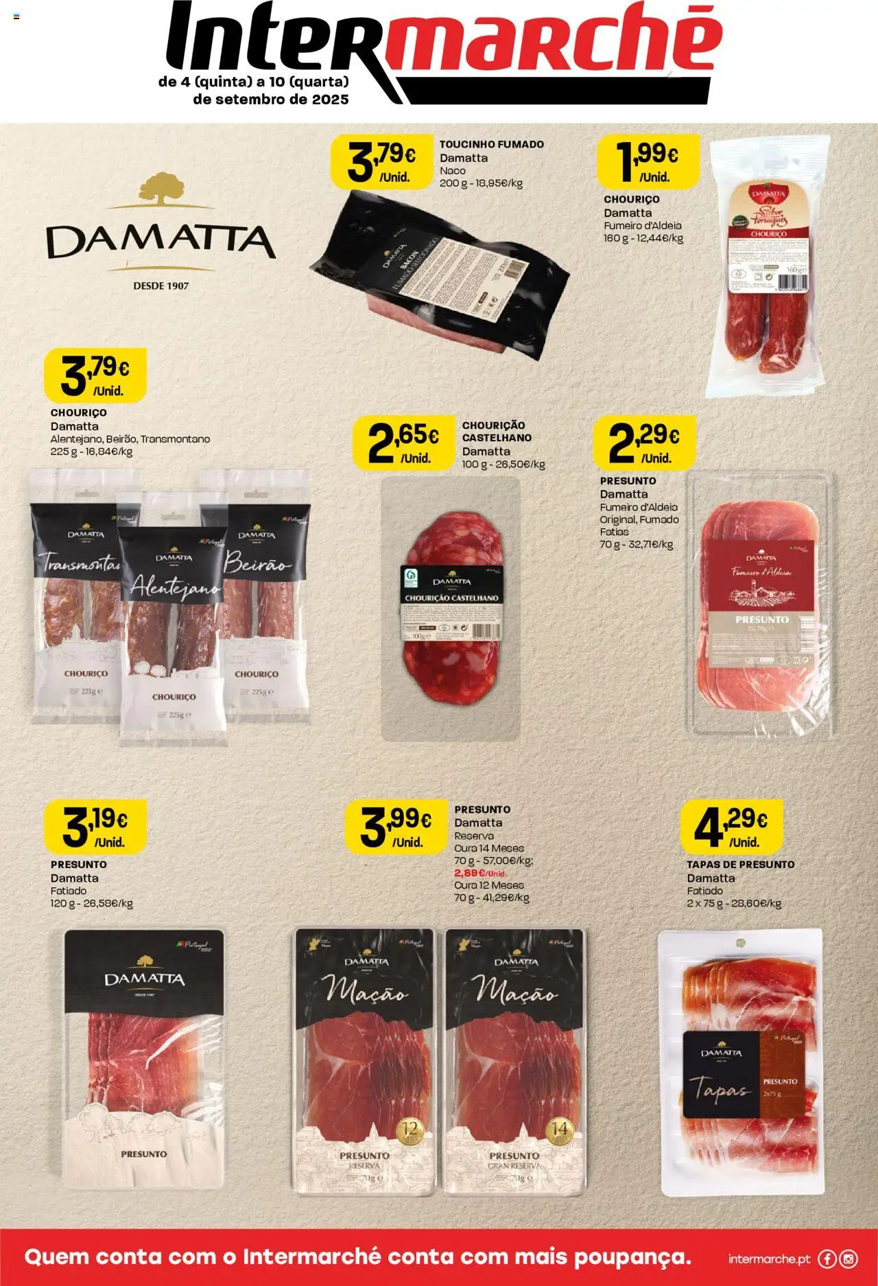 Intermarché Folheto Mini │ válido de 04.09.2025 | Página: 1 | Produtos: Presunto, Chouriço