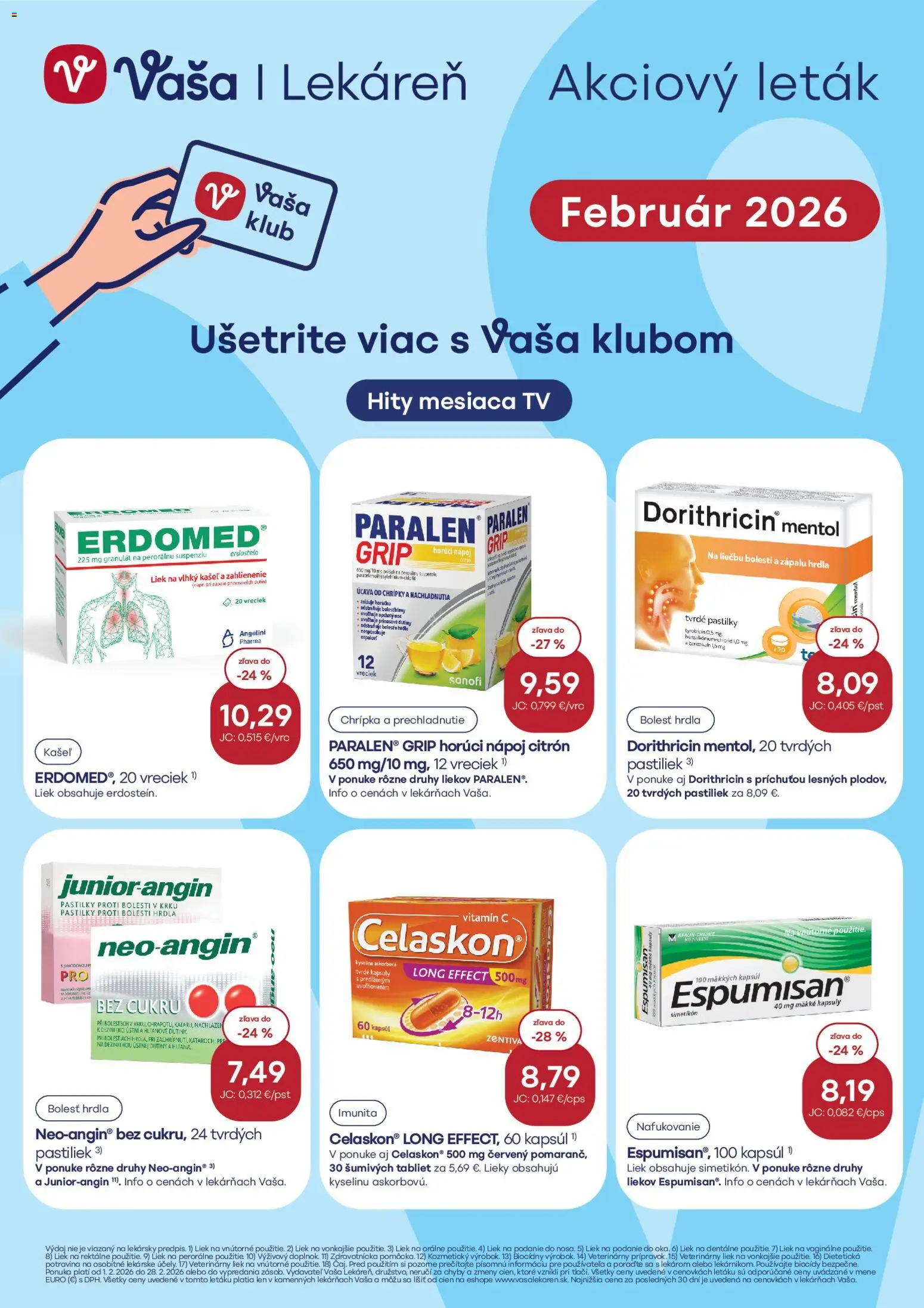 Nové Vaša lekáreň akcie – leták je platný od 01.02.2026 | Strana: 1 | Produkty: Tv