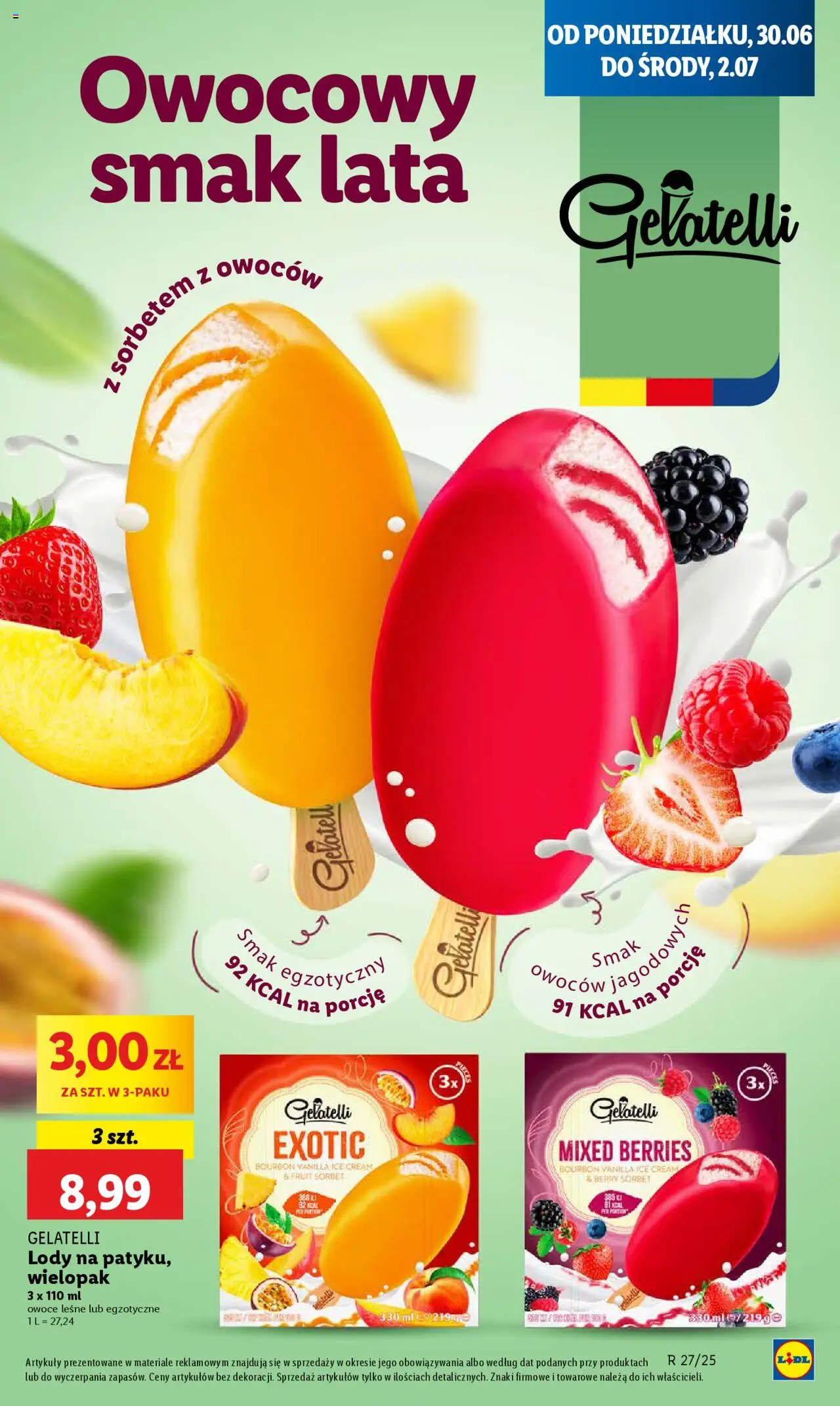 Lidl Gazetka od 30.06.2025 | Strona: 31 | Produkty: Bourbon, Sorbet, Lody, Owoce