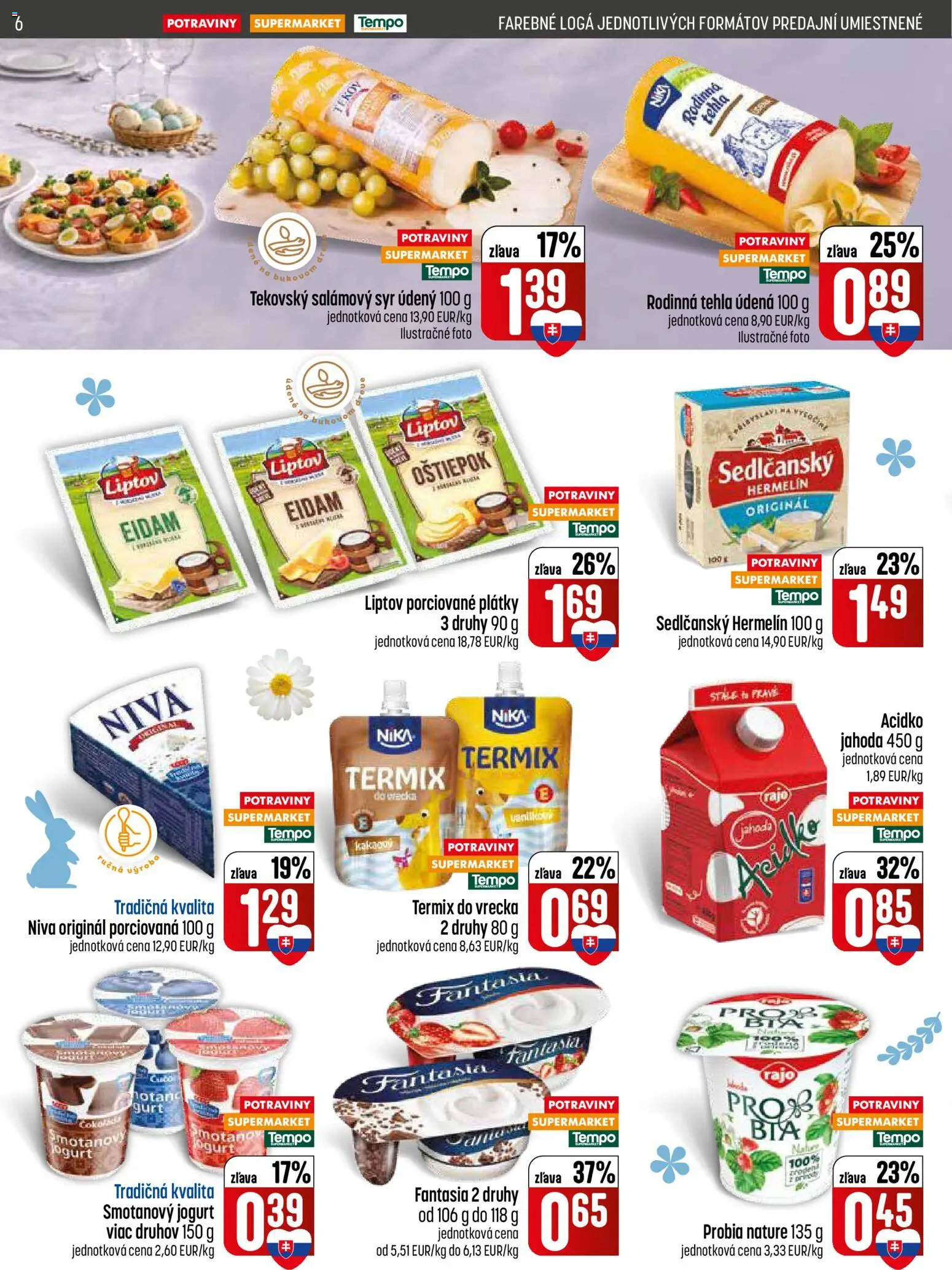 Nové COOP Jednota akcie – leták je platný od 31.03.2026 | Strana: 6 | Produkty: Syr, Jogurt, Eidam, Acidko