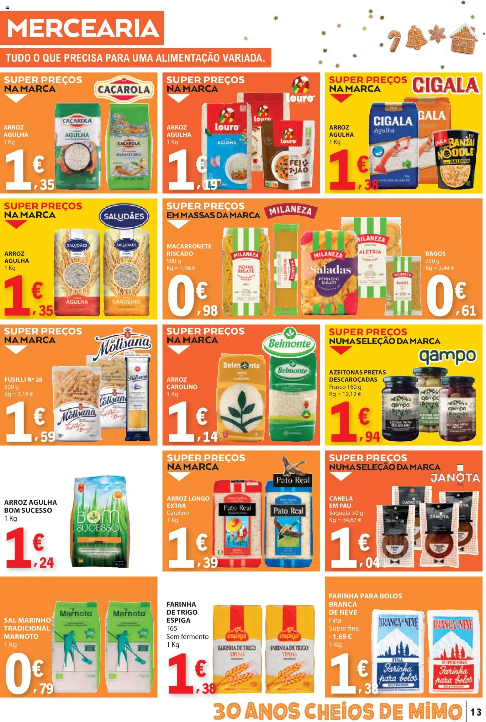 E.Leclerc folheto │ válido de 04.12.2025 | Página: 13 | Produtos: Milaneza, Sal, Saladas, Arroz