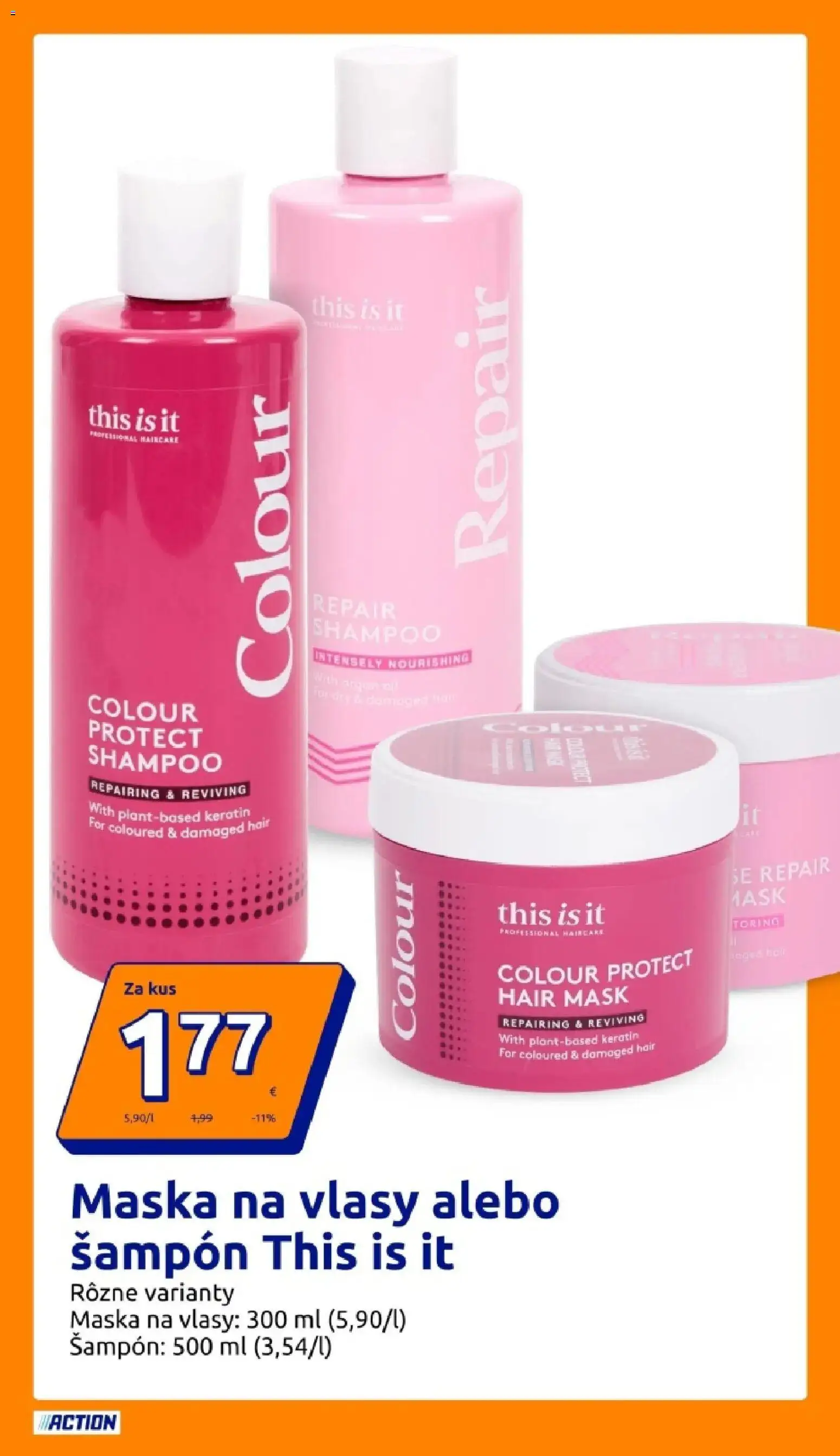 Nové Action akcie – leták je platný od 18.03.2026 | Strana: 11 | Produkty: Šampón, Maska na vlasy, Maska